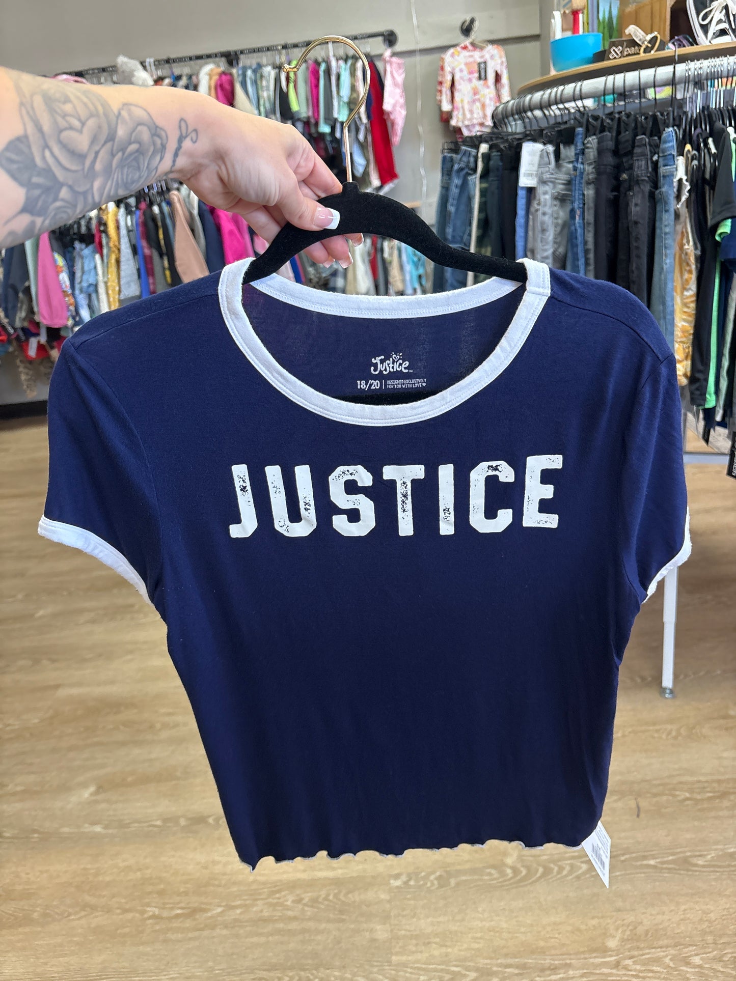 14/16 Navy Justice Tee