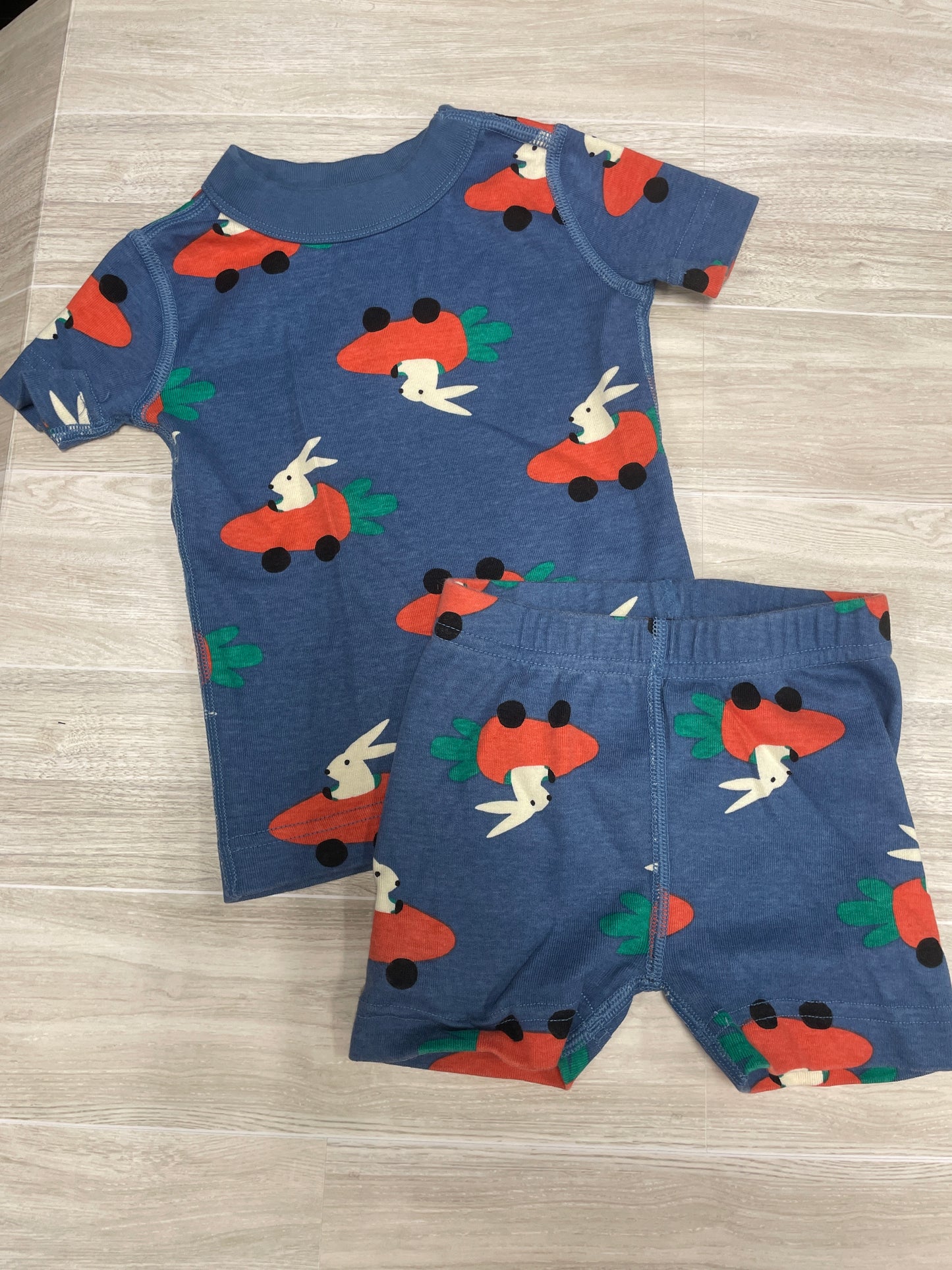 2T Hanna Andersson Bunny Carrott Shortie Pajama Set