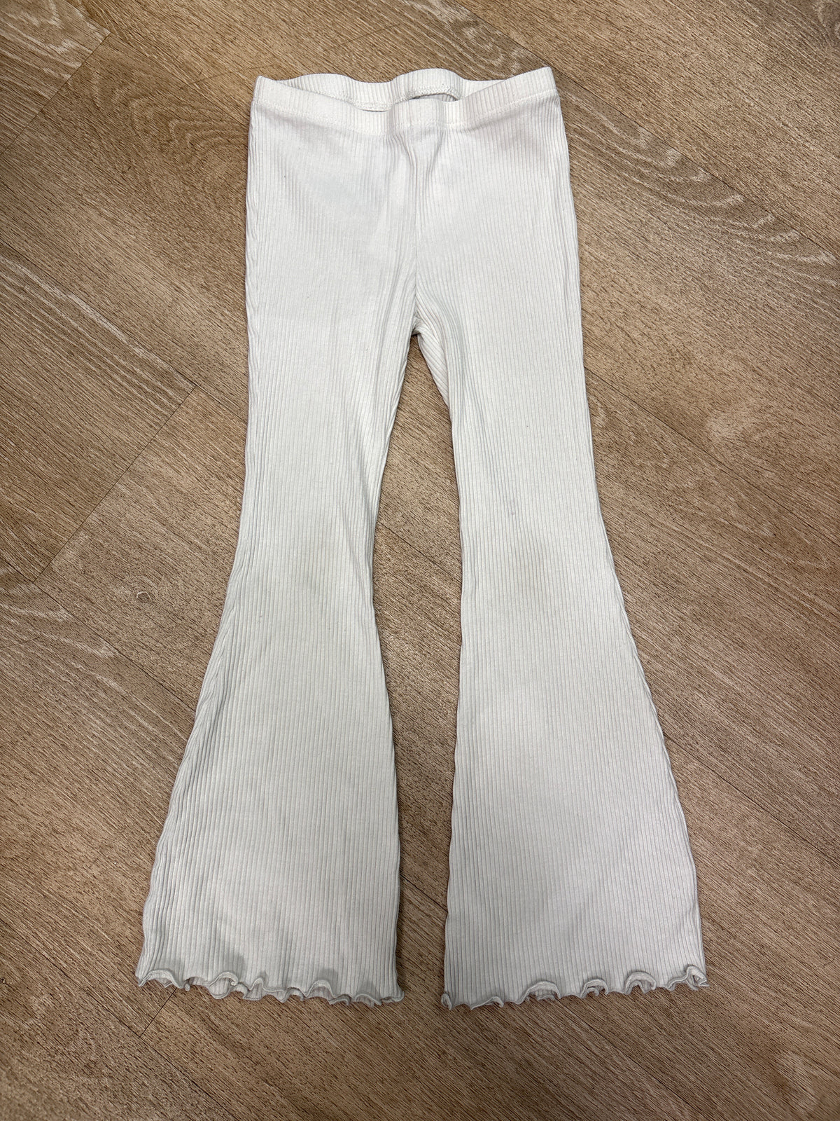 5T Cream Ribbed Flare Pant - Blemish