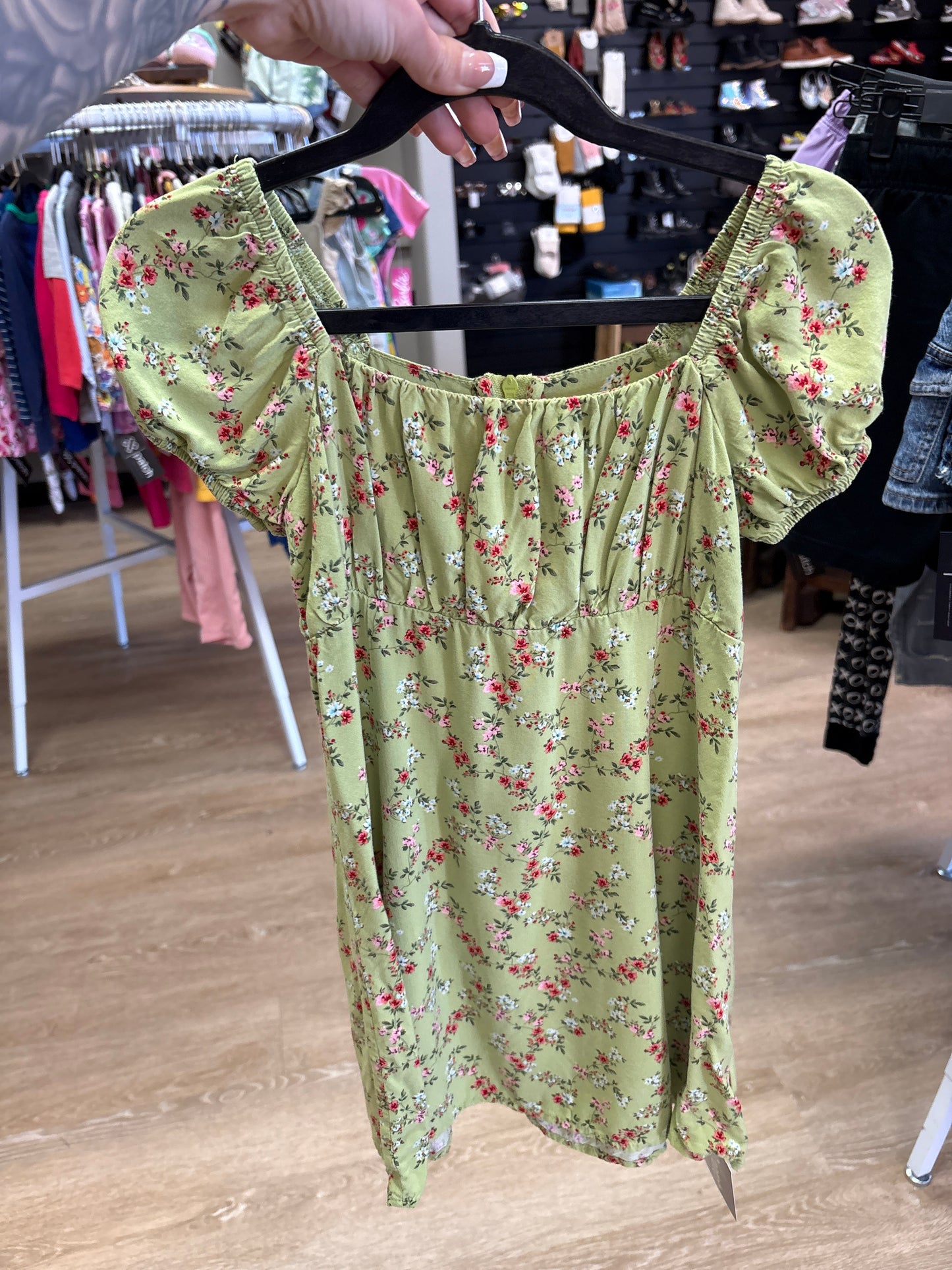 5T Green Floral Dress