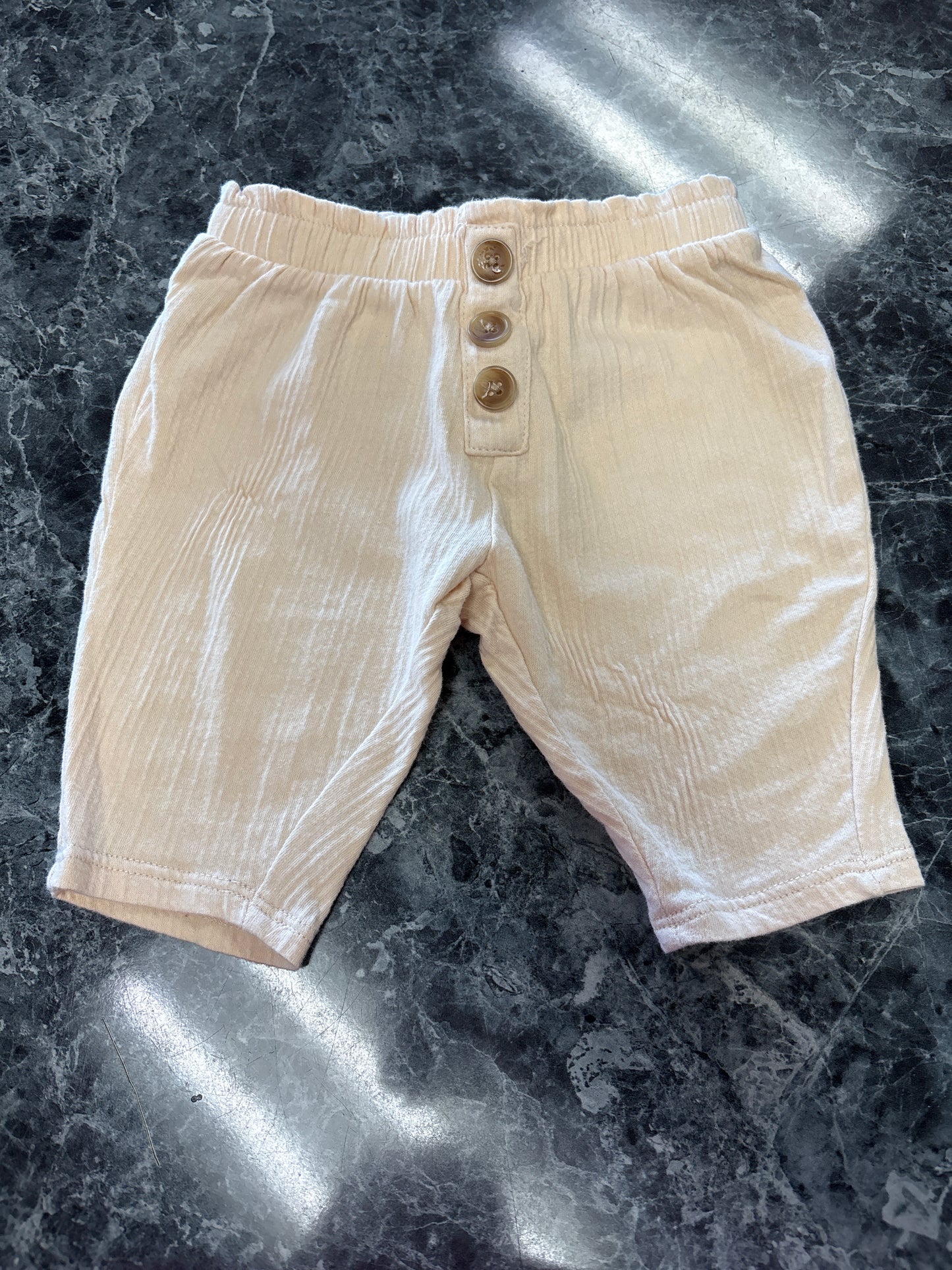 3/6m Cream Button Pant