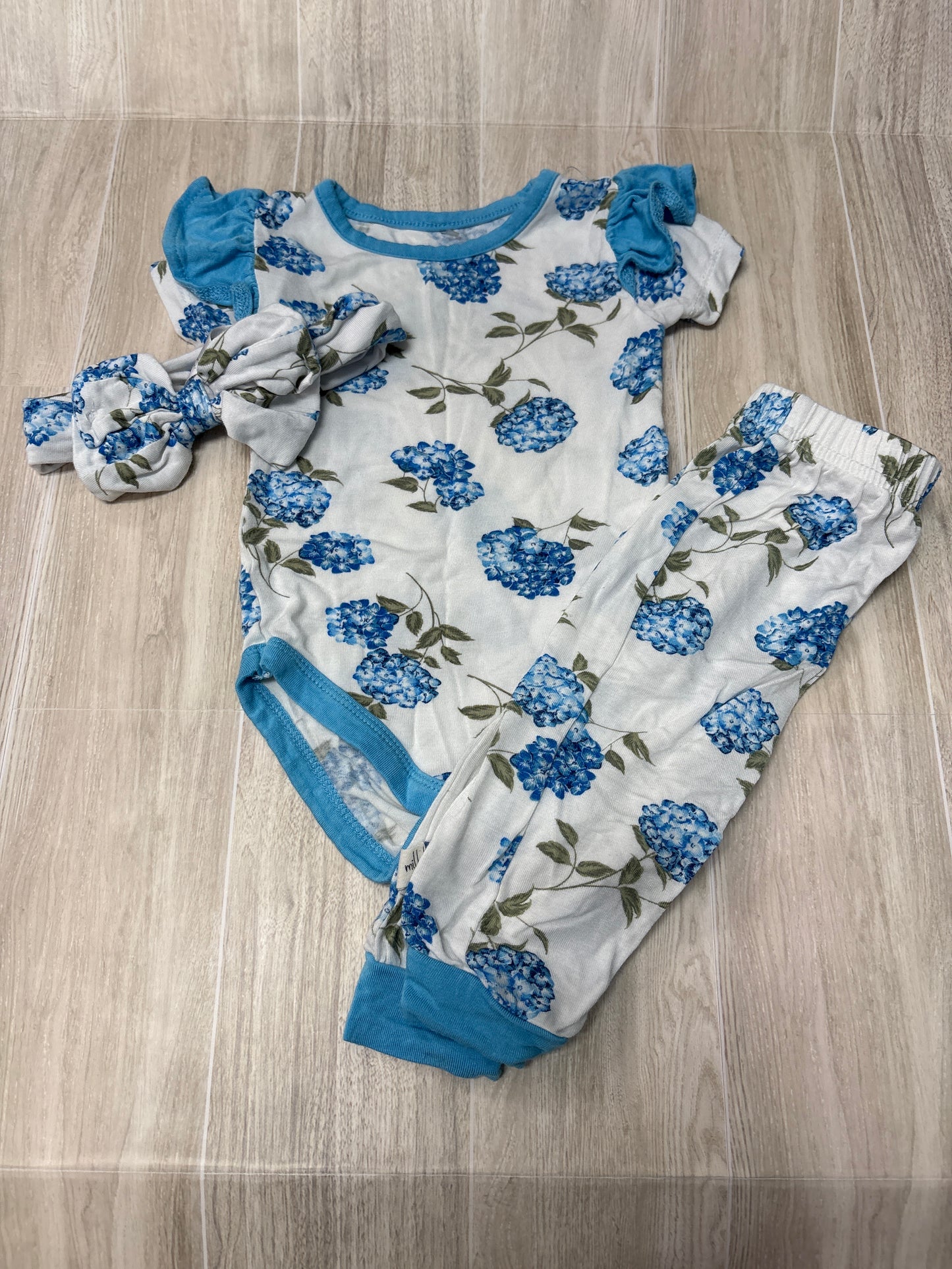 0-3m Milkberry Blue Hydrangea 3 Piece Set