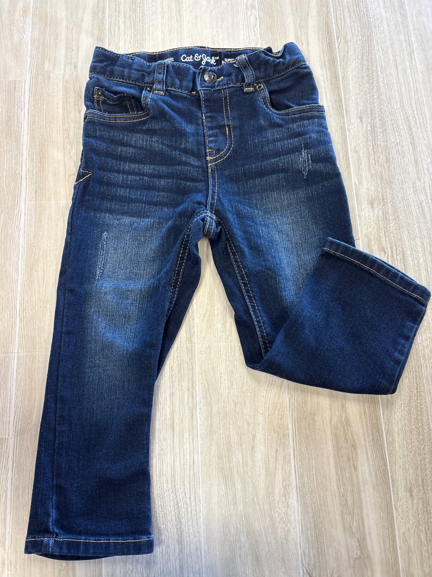 3T Dark Wash With Fade Denim Pants