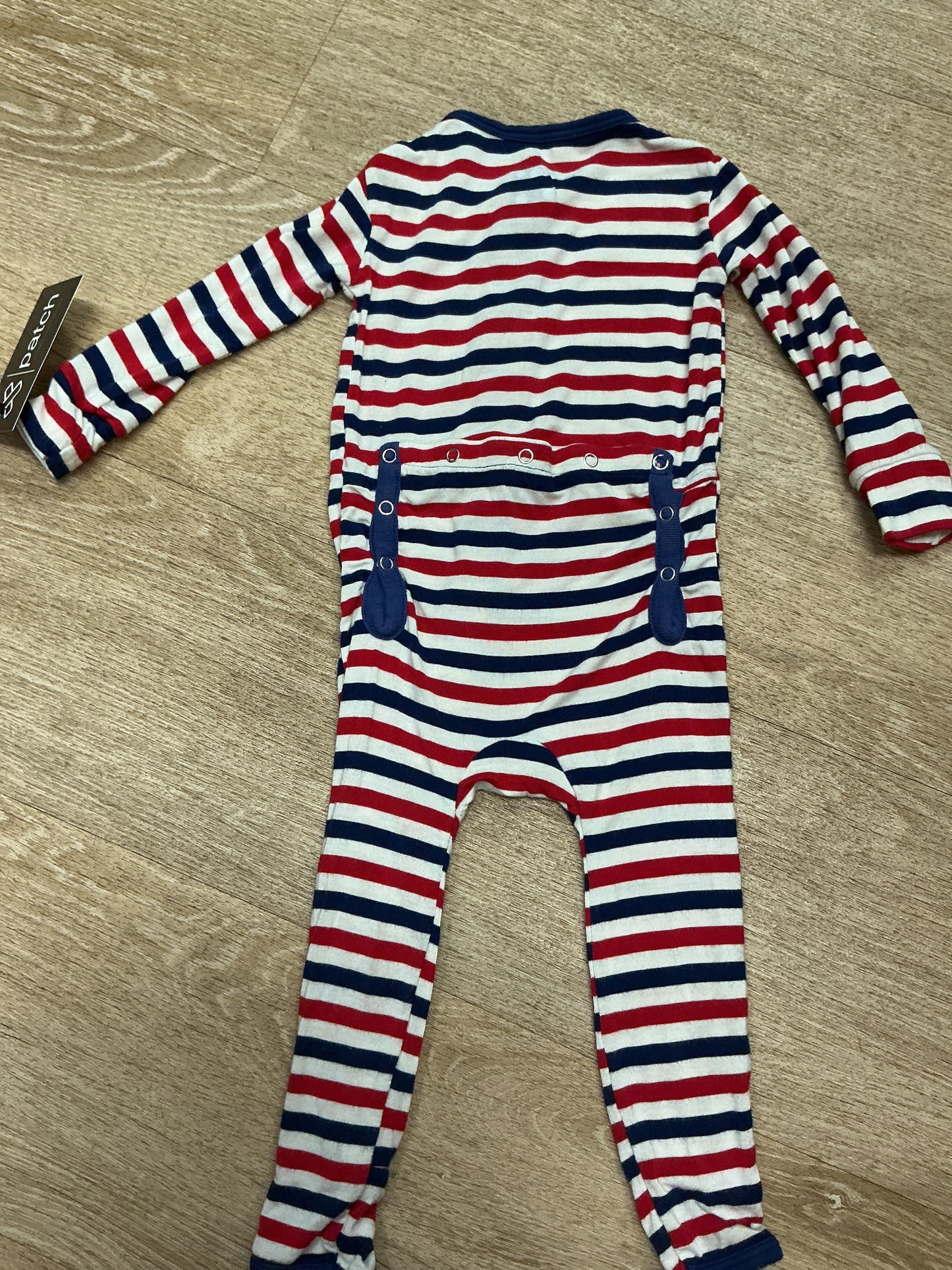 9-12m Kic Kee RWB Footed Romper