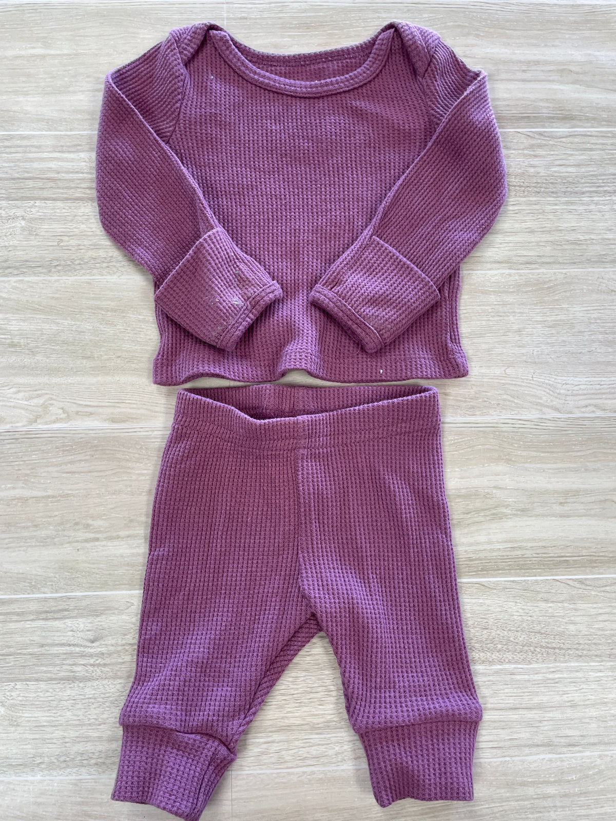 Newborn Mauve Waffle Knit 2 Piece Set