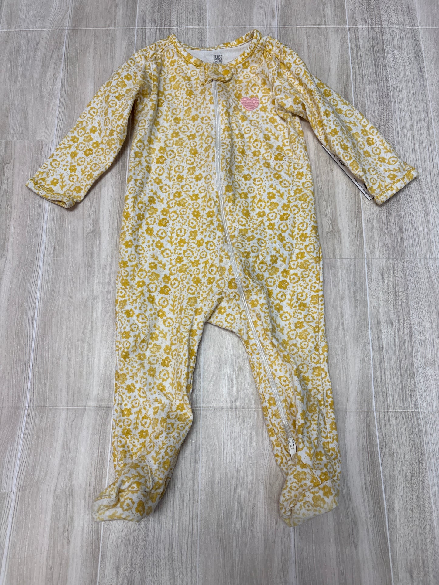 9m Yellow Floral Footed Pajama