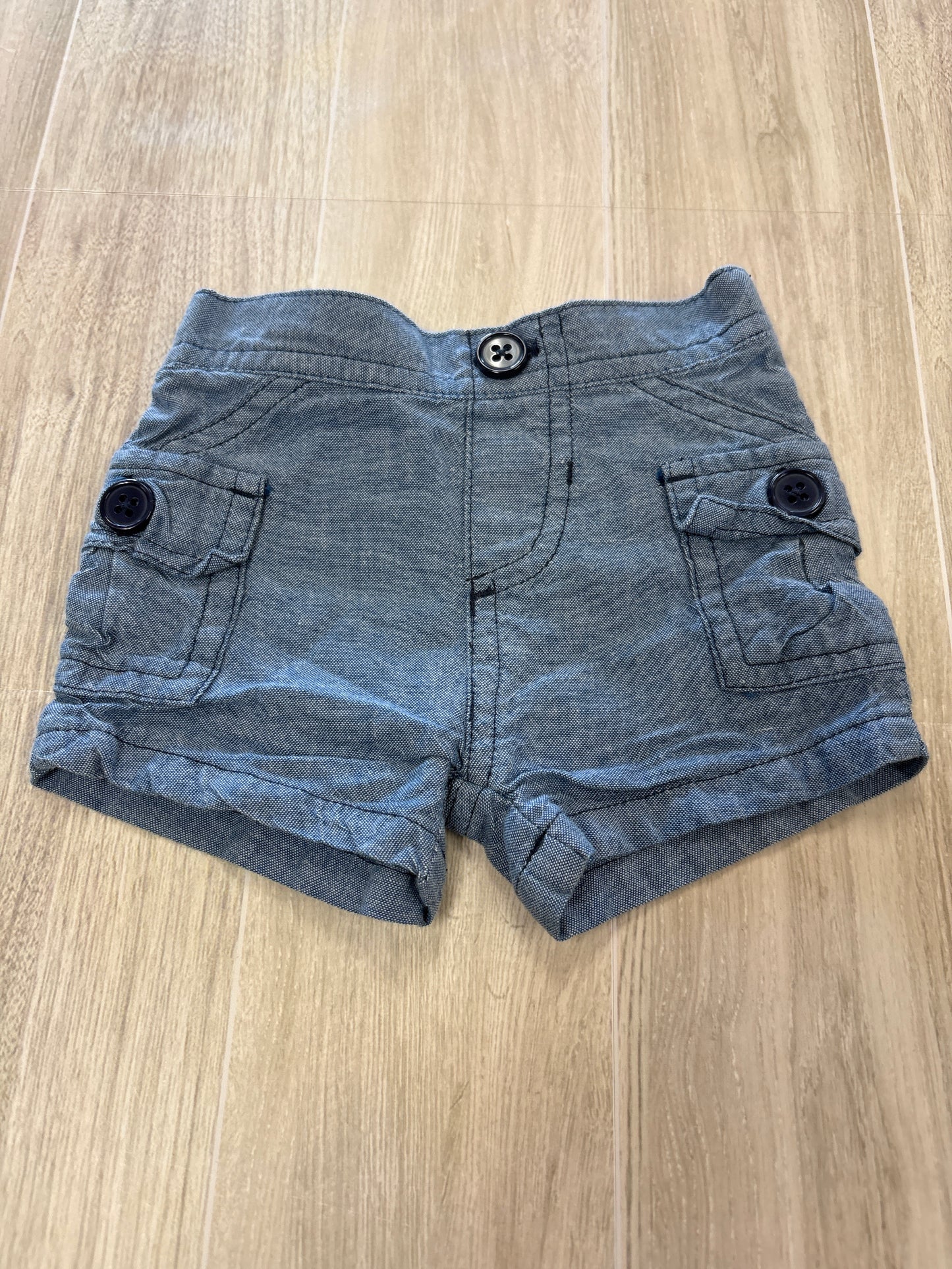 Newborn Blue Soft Cargo Shorts
