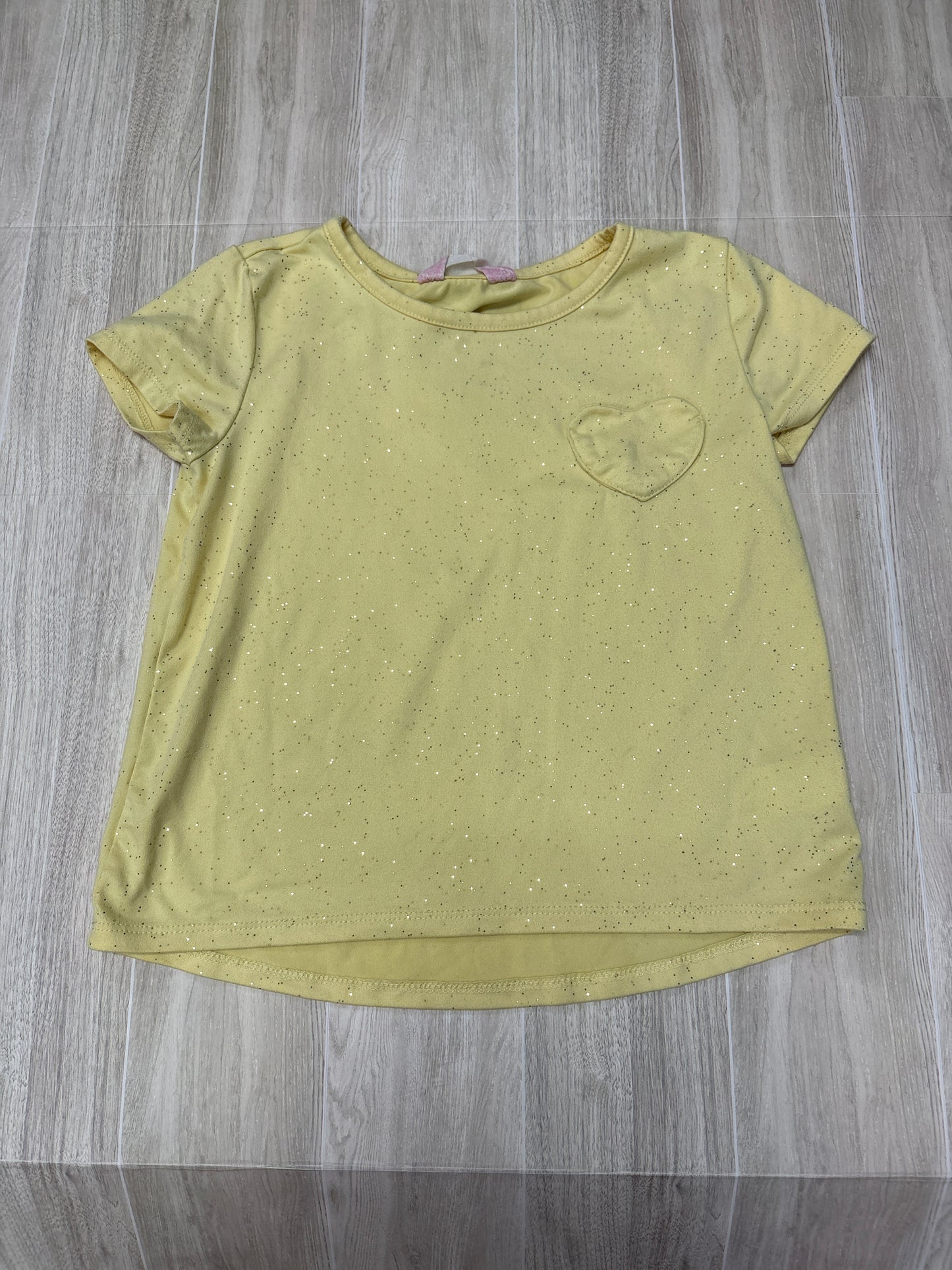 6x Yellow Glitter Pocket Shirt (small blemish on neckline)