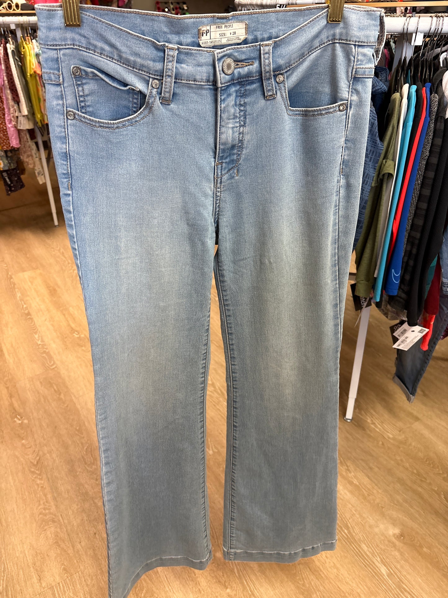 Womens 28 Free People Light Wash Flare Denim