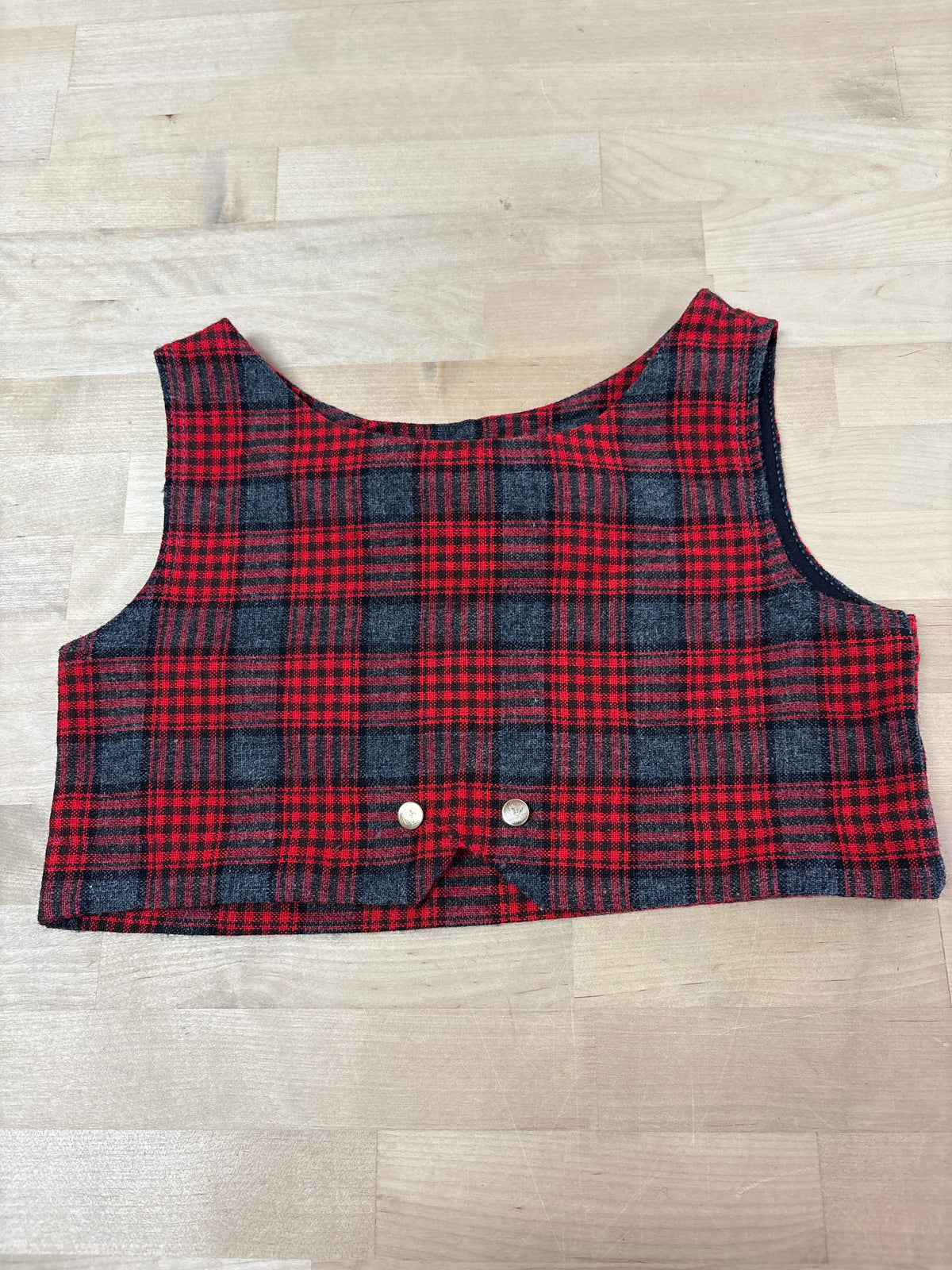 5T Vintage Plaid Crop Tank