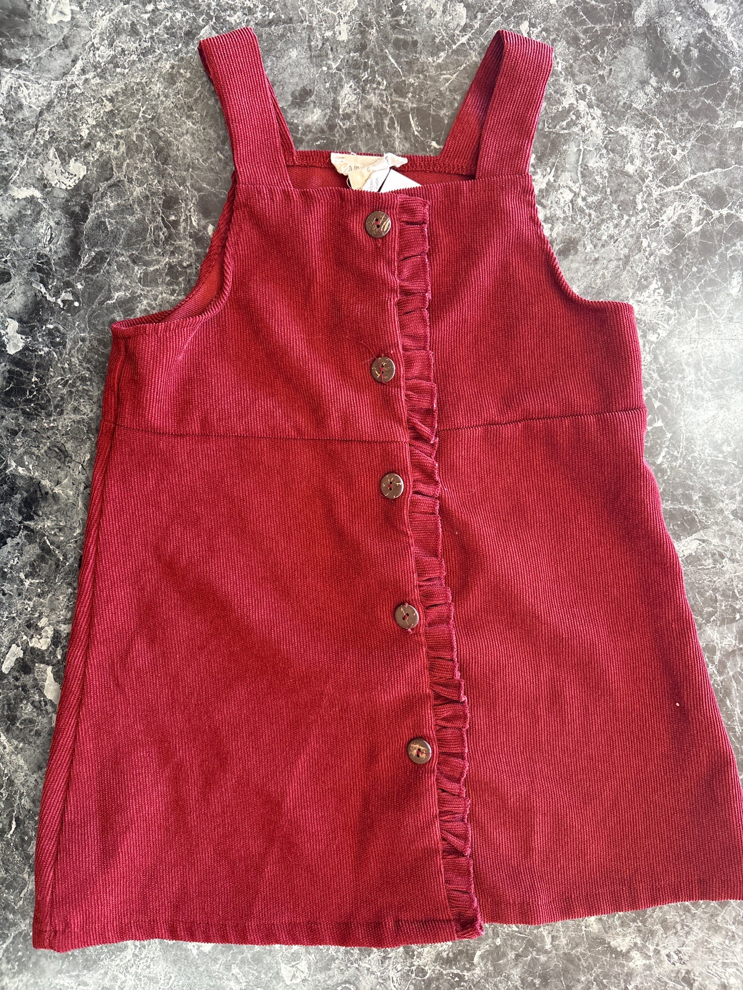 6 Corduroy Rust Tank Button Dress