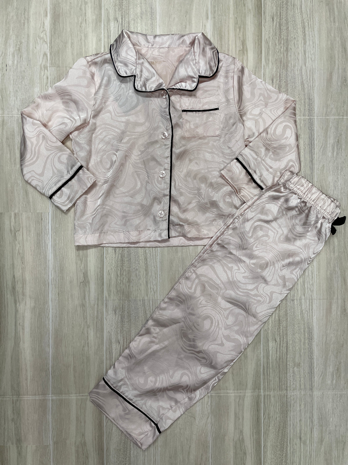 2T Light Pink Satin Pajama 2 Piece Set