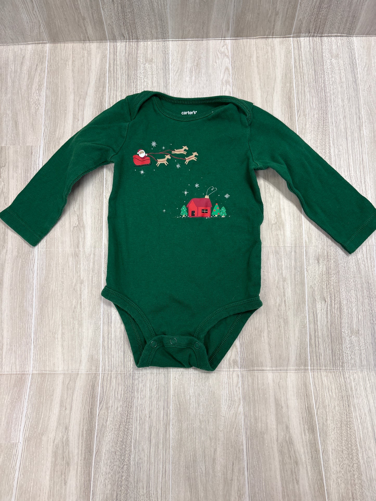 12m Green Holday Onesie