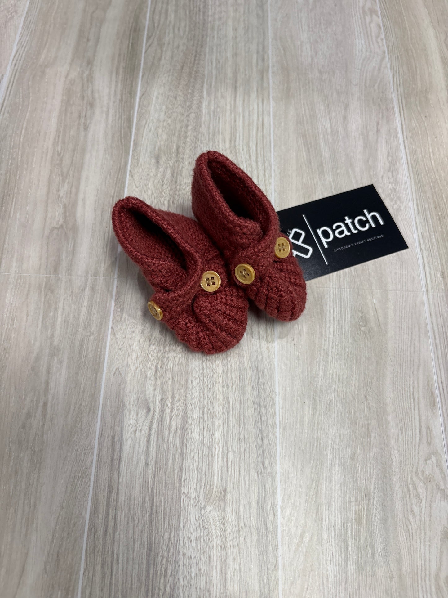 Infant Rust Knitted Booties