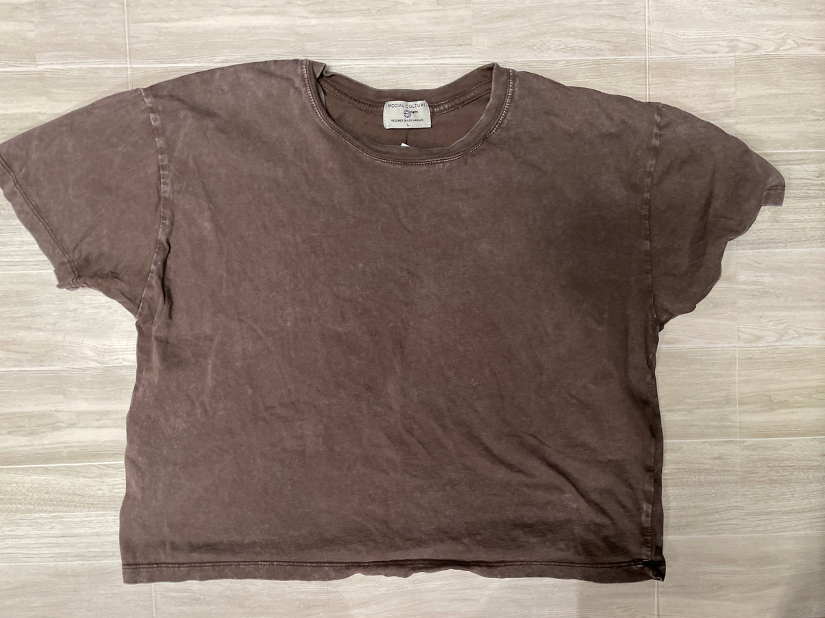 Womens Large Brown Social Culture Tee
