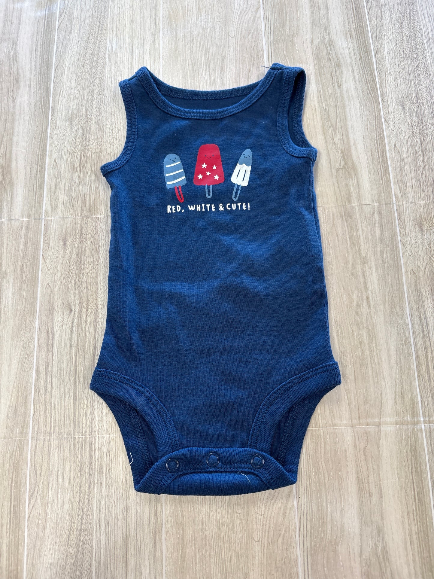 Newborn Red White and Cute Popsicle Tank Onesie