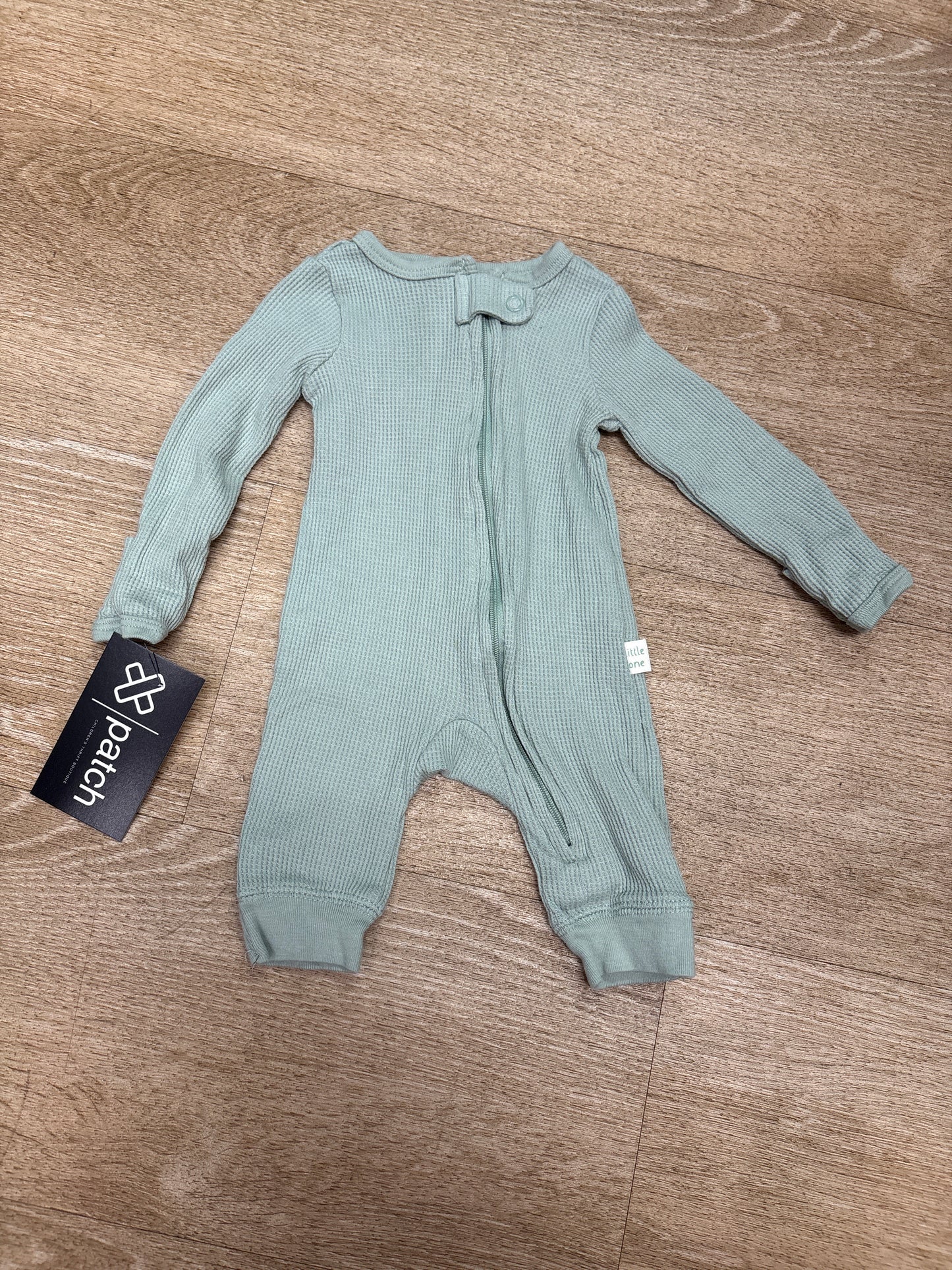 Newborn Mint Mini Waffle Knit Romper