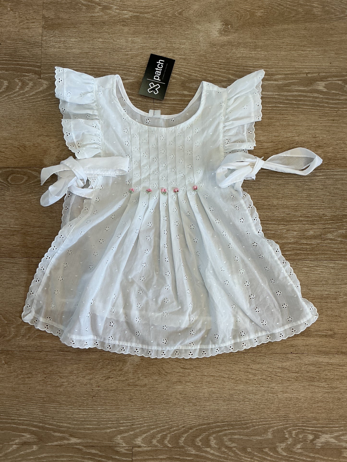Vintage 9-12m White Ruffel Dress