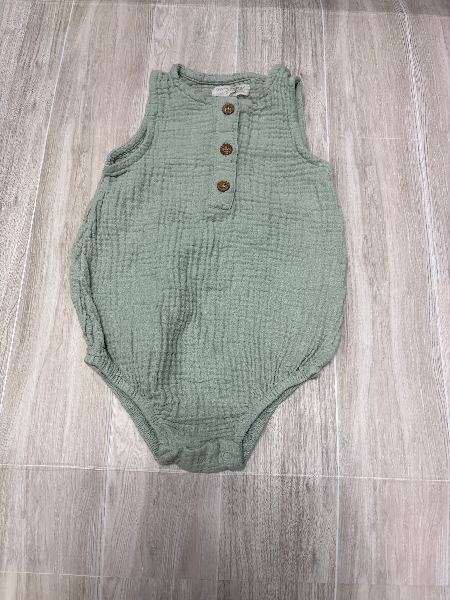 6-9m Mint Gauze Tank Onesie
