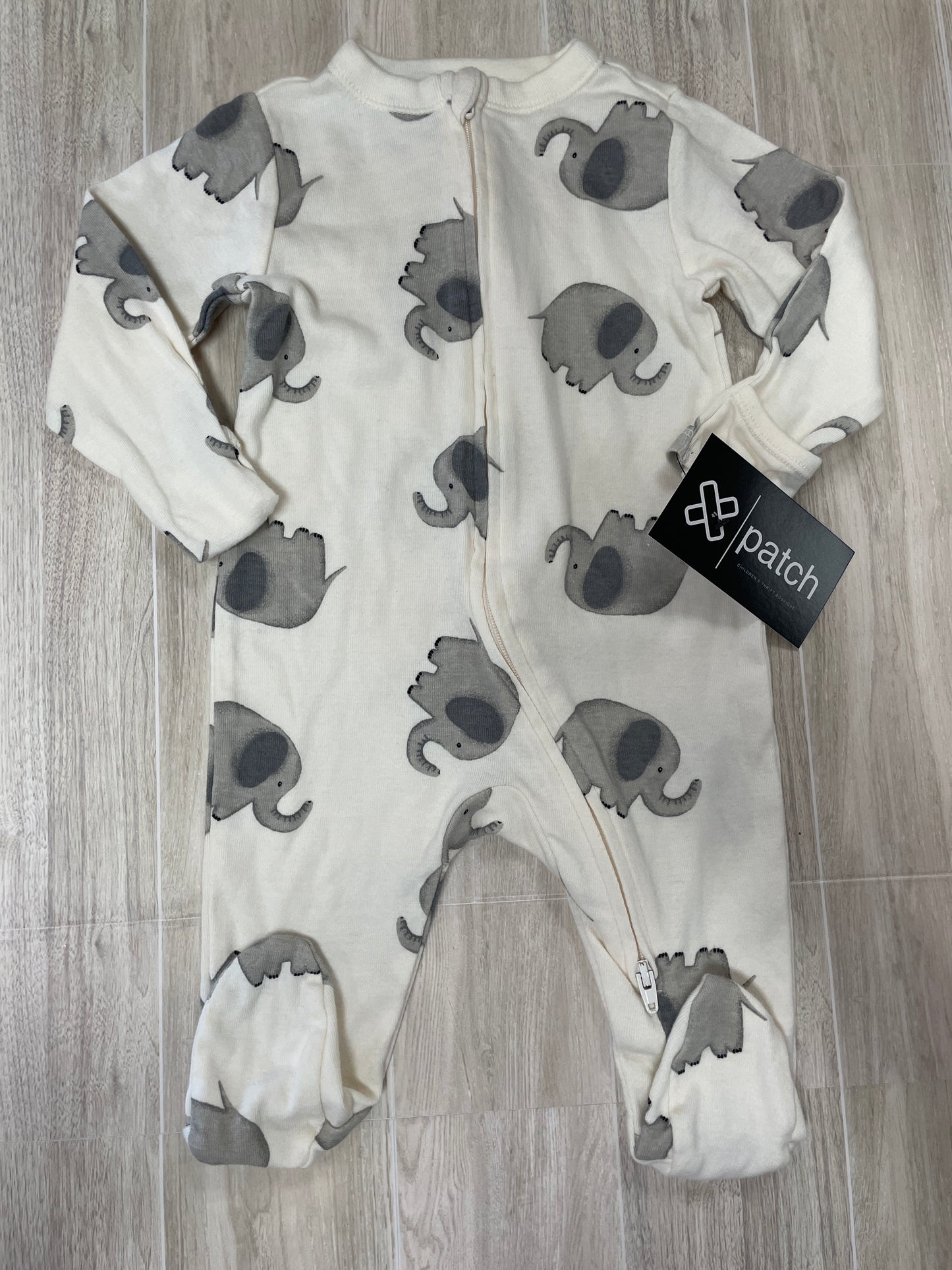 3-6m Cream Elephant Pajama