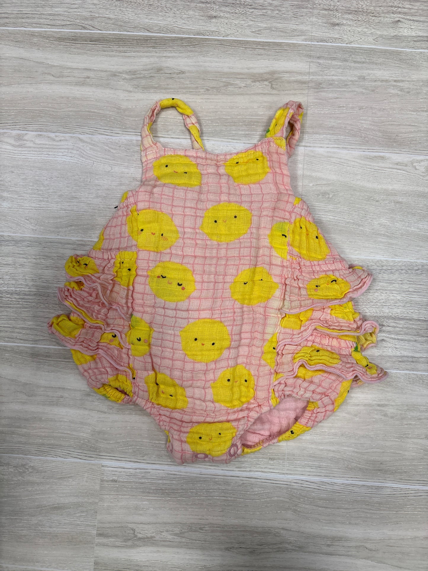0-3m Angel Dear Pink Sun Ruffle Tank Onesie