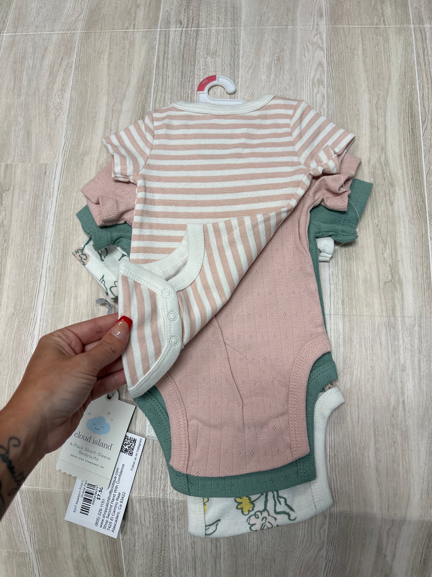 NWT Newborn Pink/Green/Floral Onesie Pack