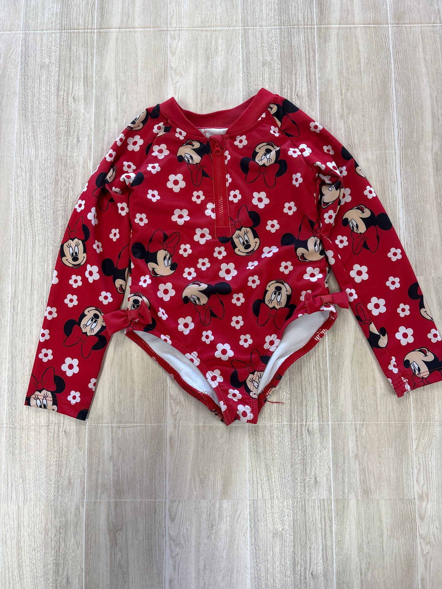 3T Minnie Red Long Sleeve Swimsuit