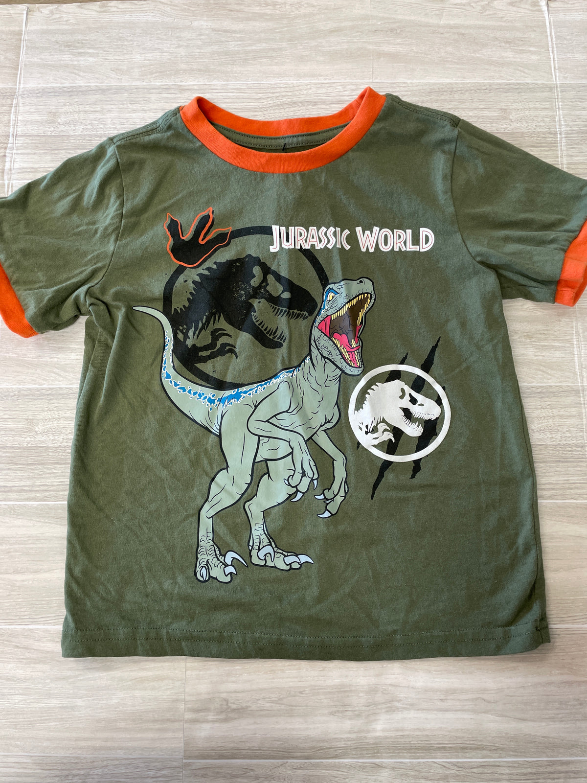 6 Olive Jurassic Graphic Tee