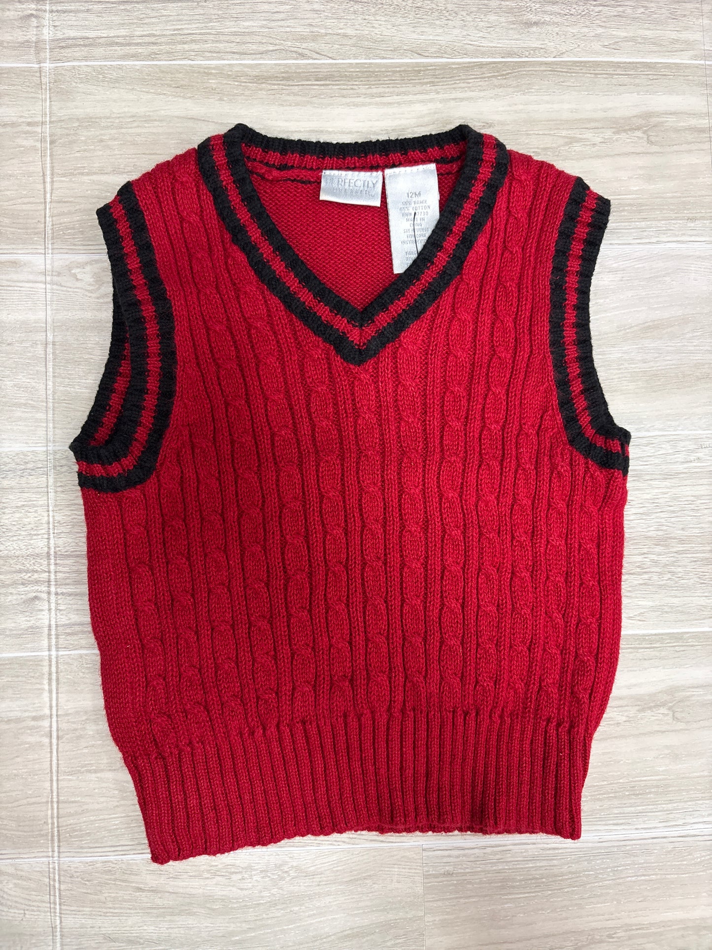 12m Red/Black Knit Corded Vest Tank