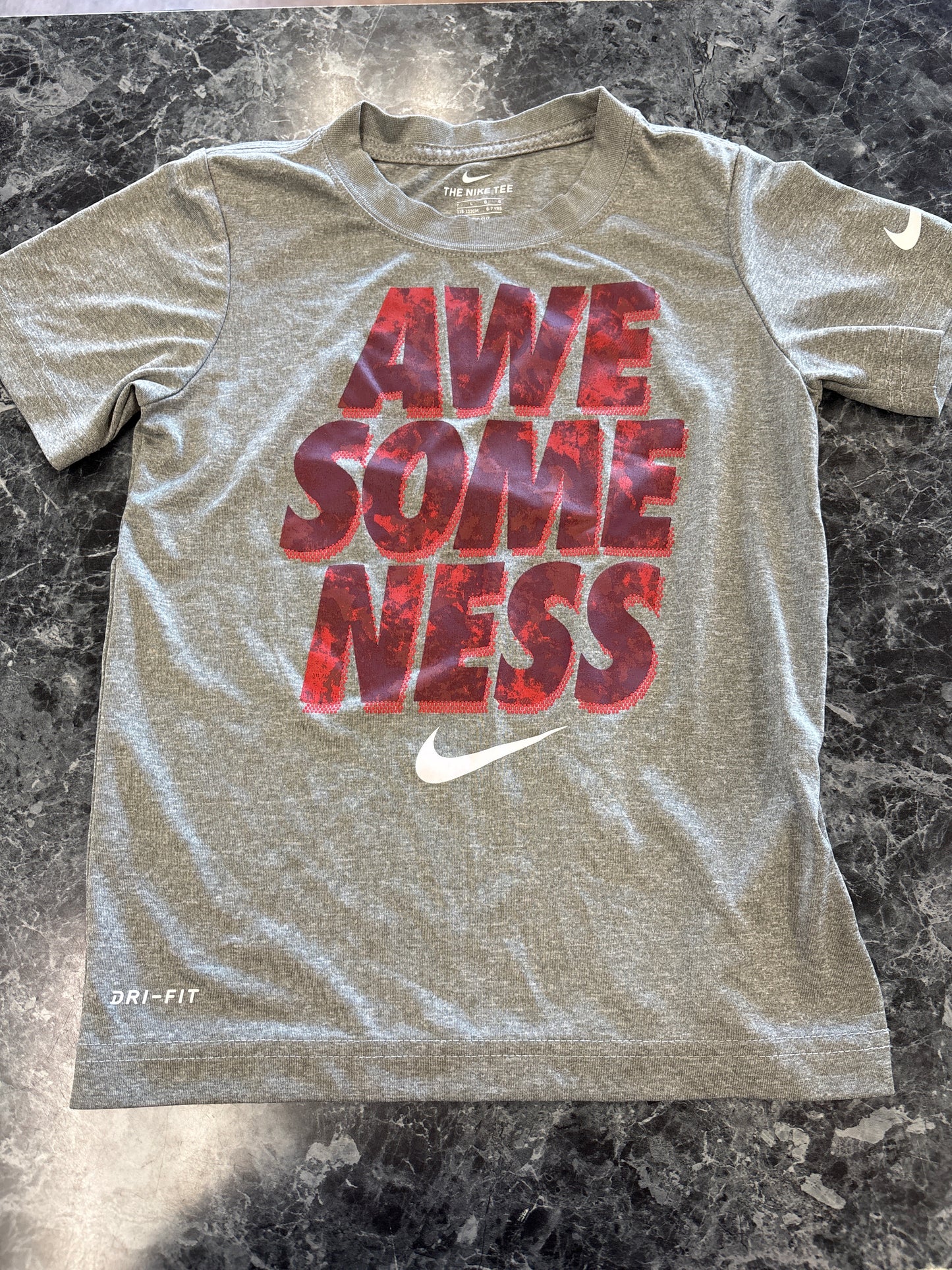 6/7 Nike Grey Awesomeness Atheltic Shirt