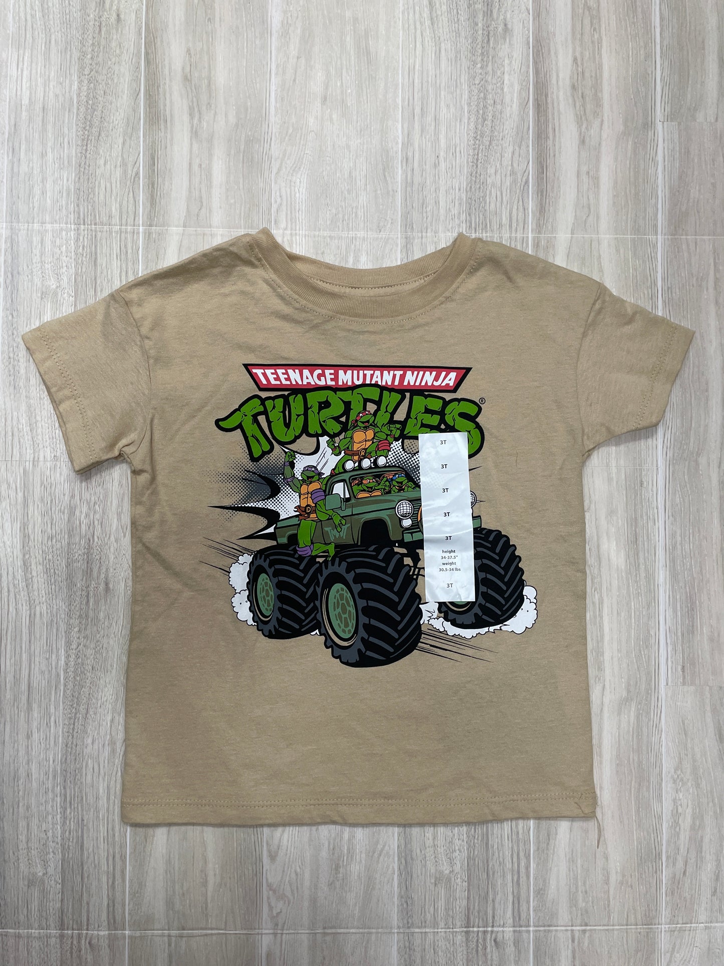 NWT 3T TMNT Beige Graphic Tee