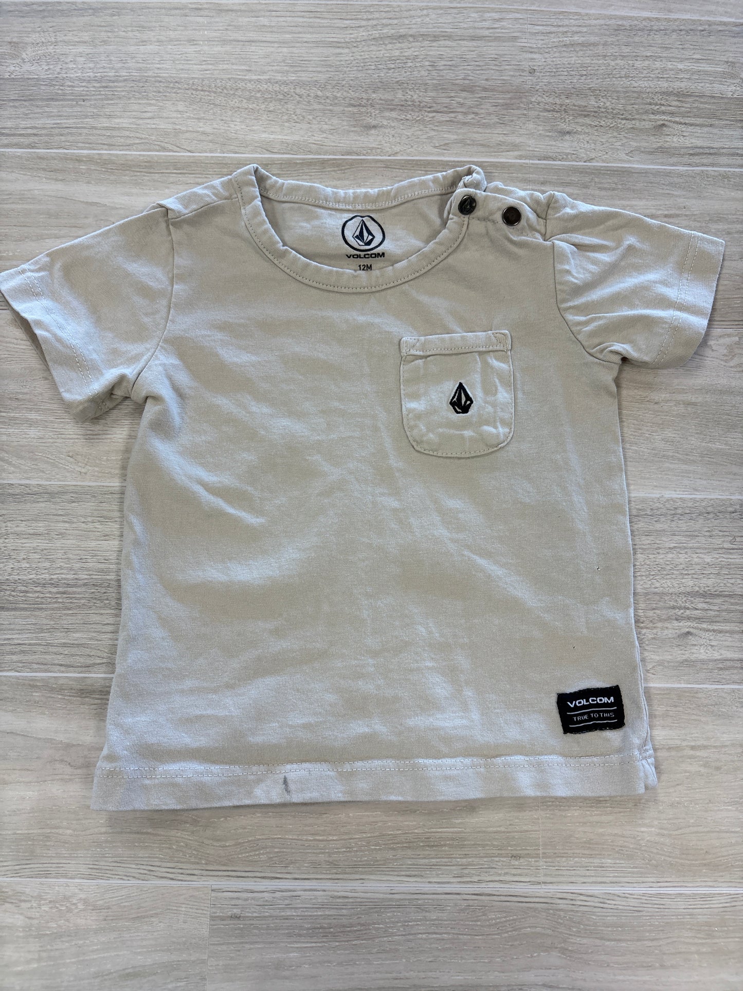 12m Cream Volcom Pocket Tee - Blemish