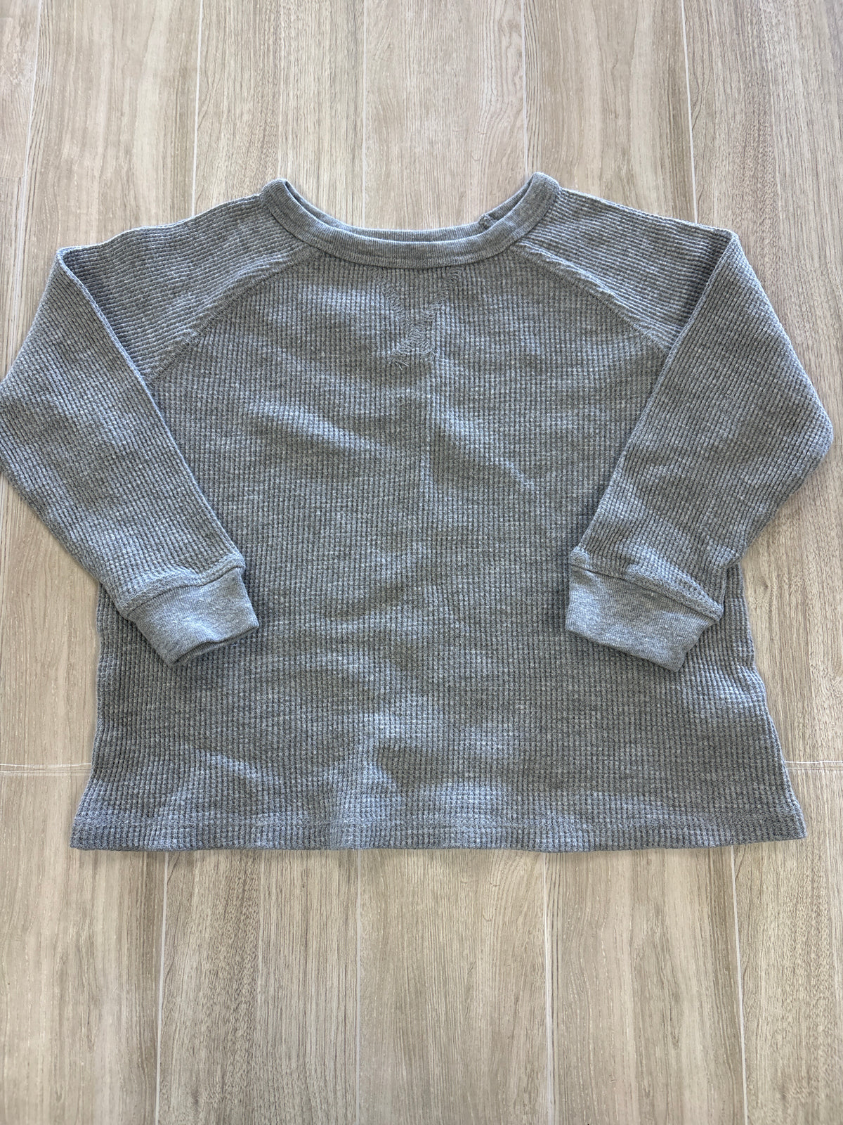 2T Grey Waffle Knit Long Sleeve