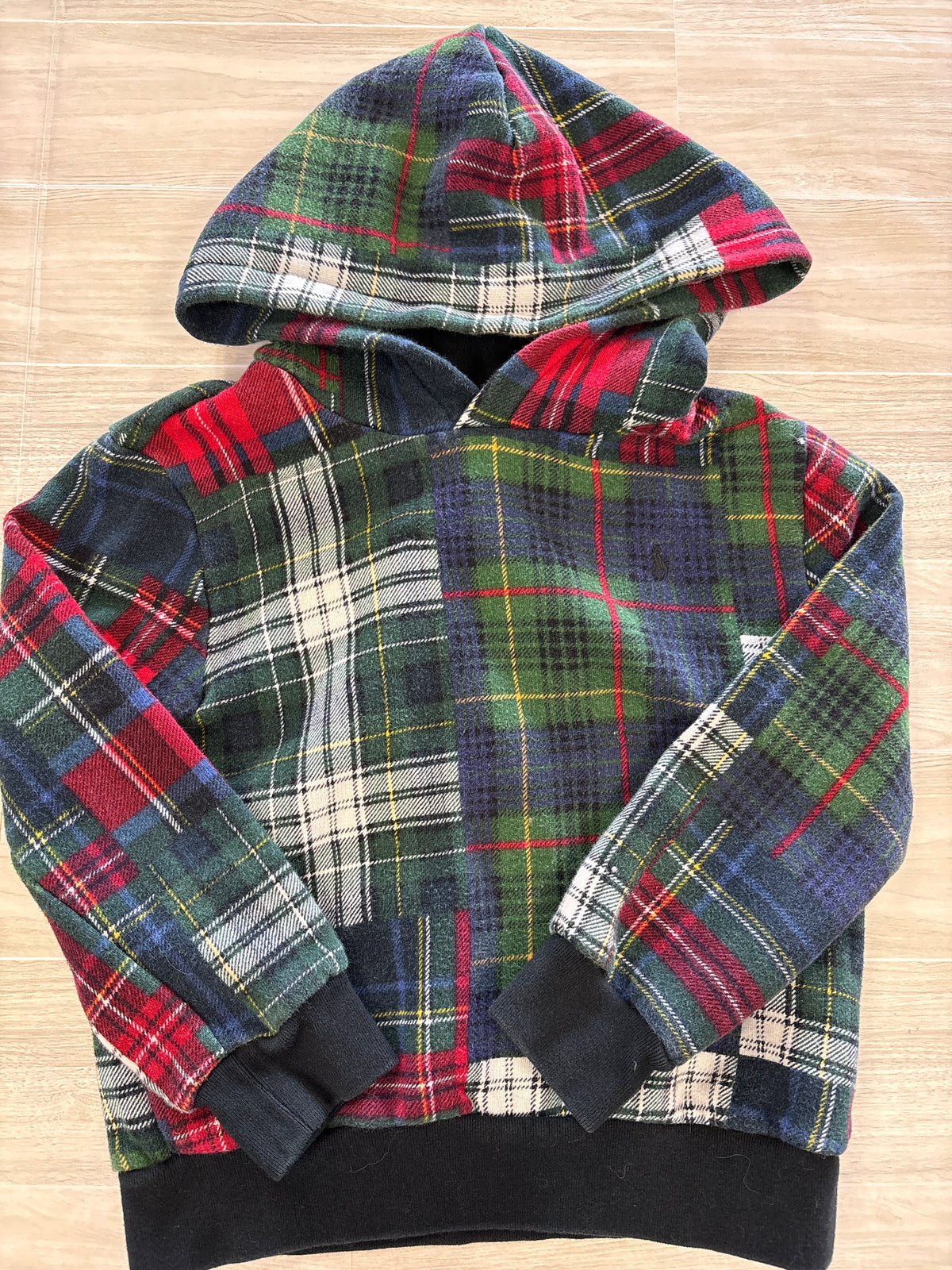 5T Green/Red Plaid Hoodie