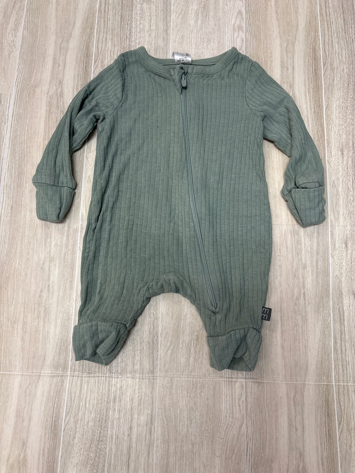 Newborn Sage Ribbed Footless Pajama