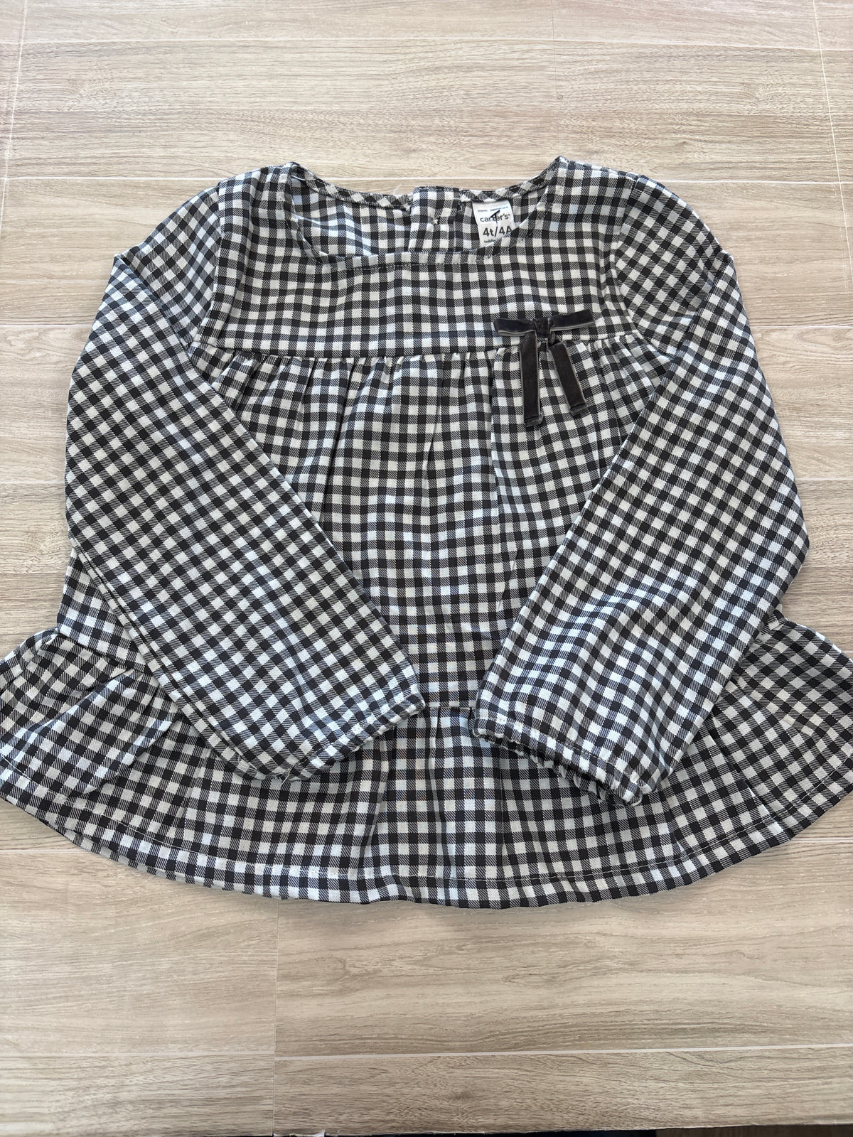 NWT 4T Black/White Gingham Long Sleeve
