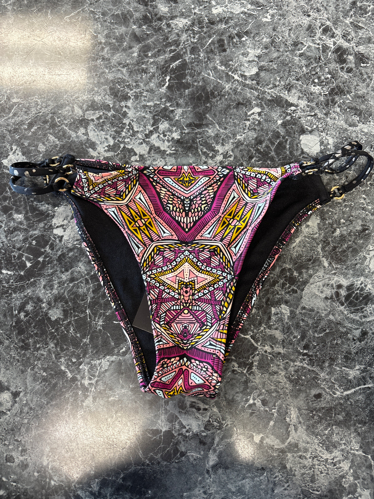 Womens Small Abercrombie Geometric Printed Swim Bottoms