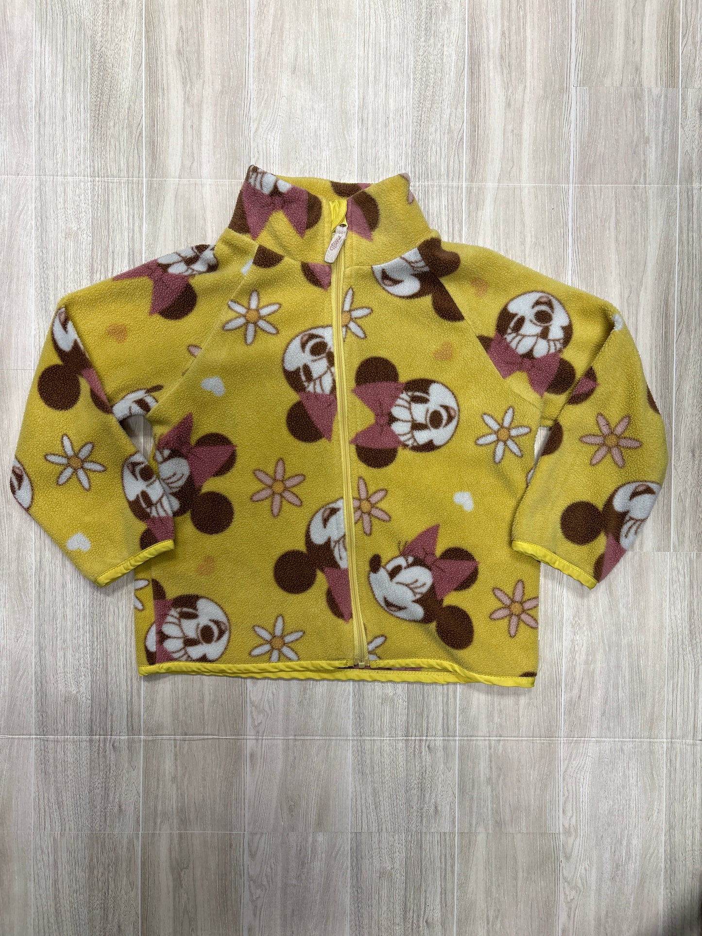 4T Yellow Minnie Daisy Zip Up Jacket