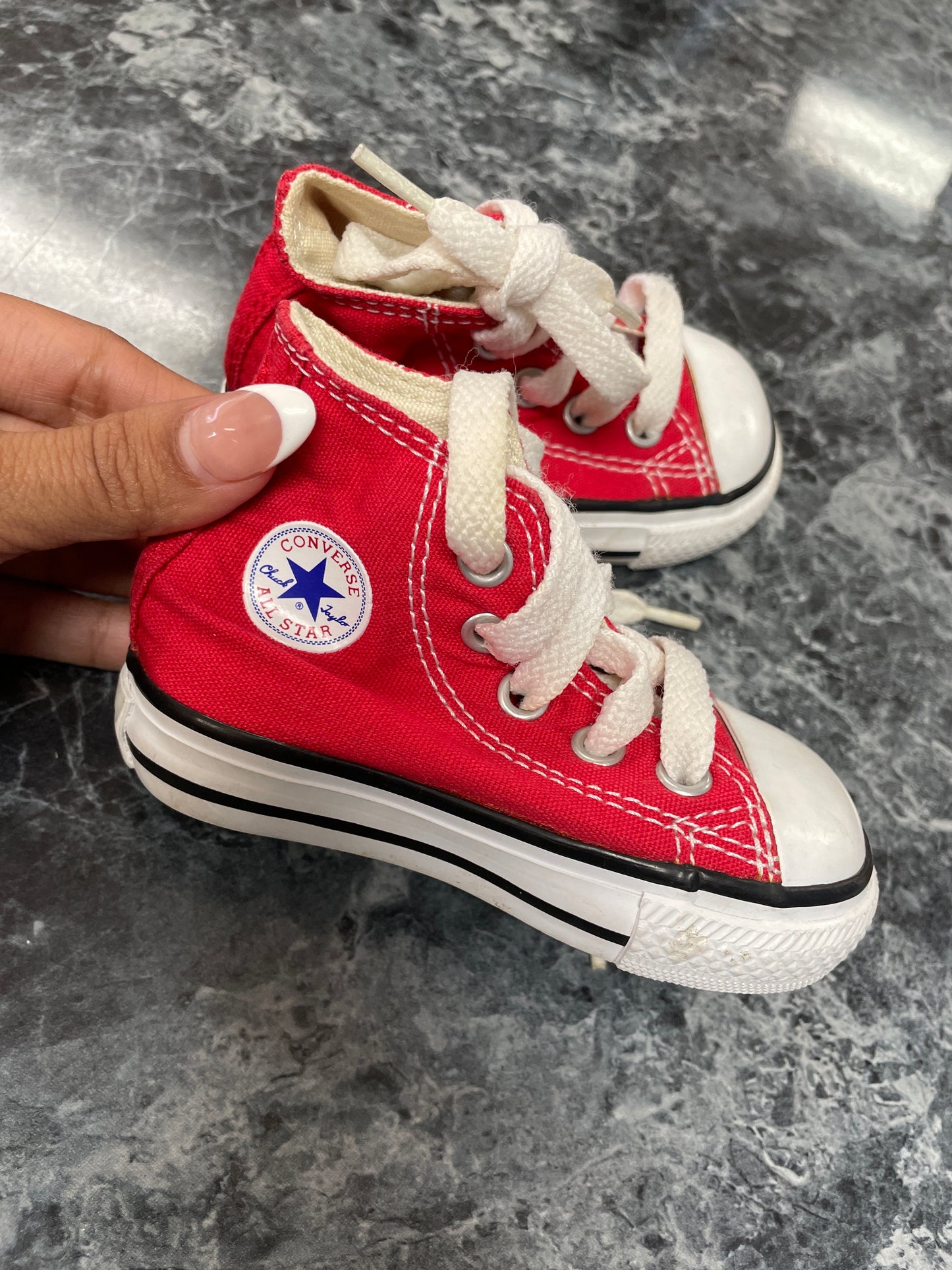 3c Red High Top Converse