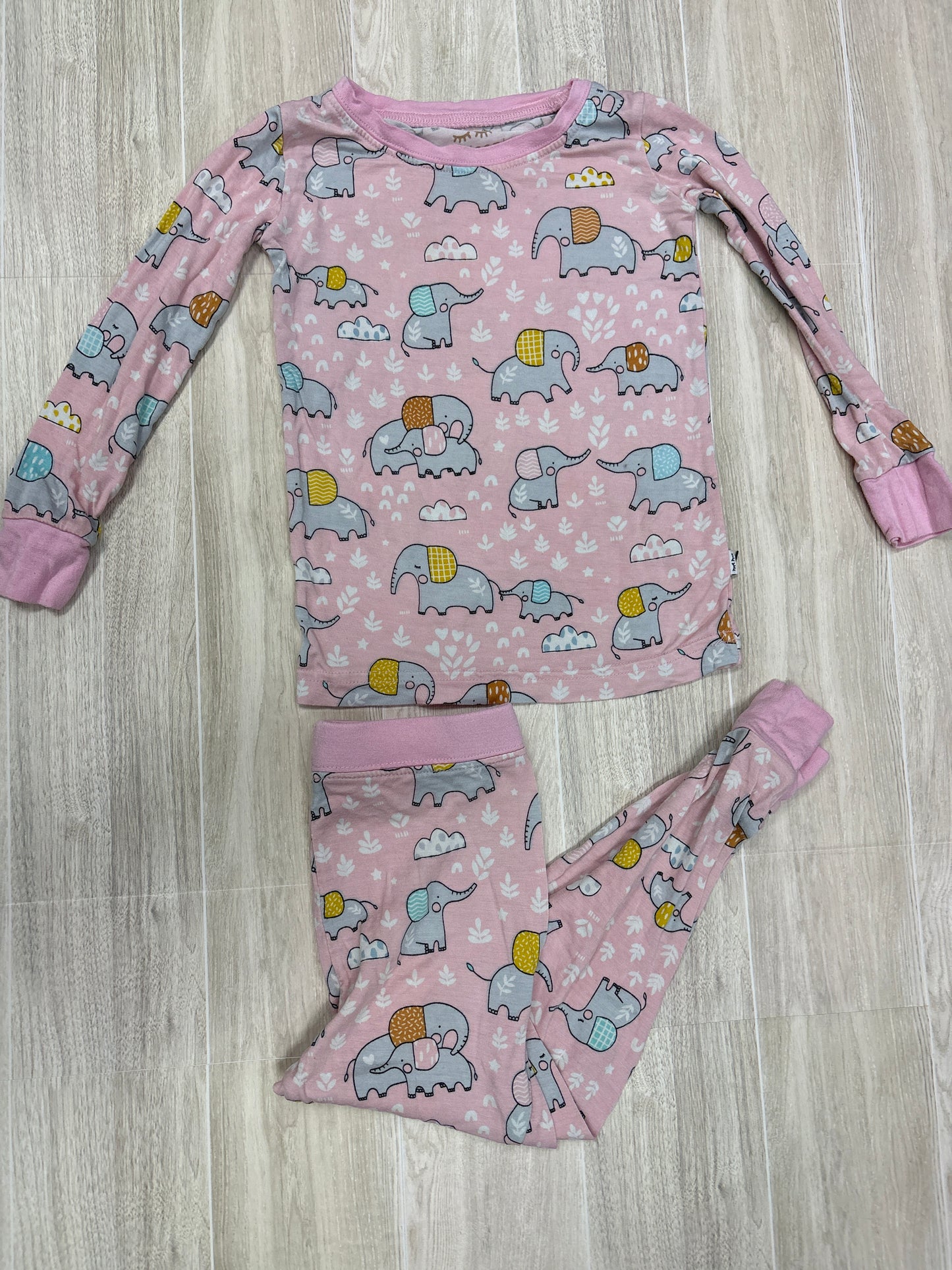 18-24m Little Sleepies Pink Elephant 2 Piece Lounge Set