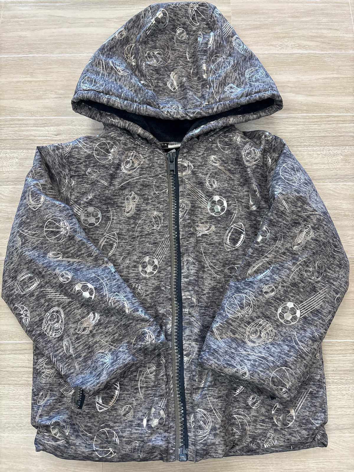 2T Mick Mack Heathered Grey Sports Fur Lined Rain Jacket