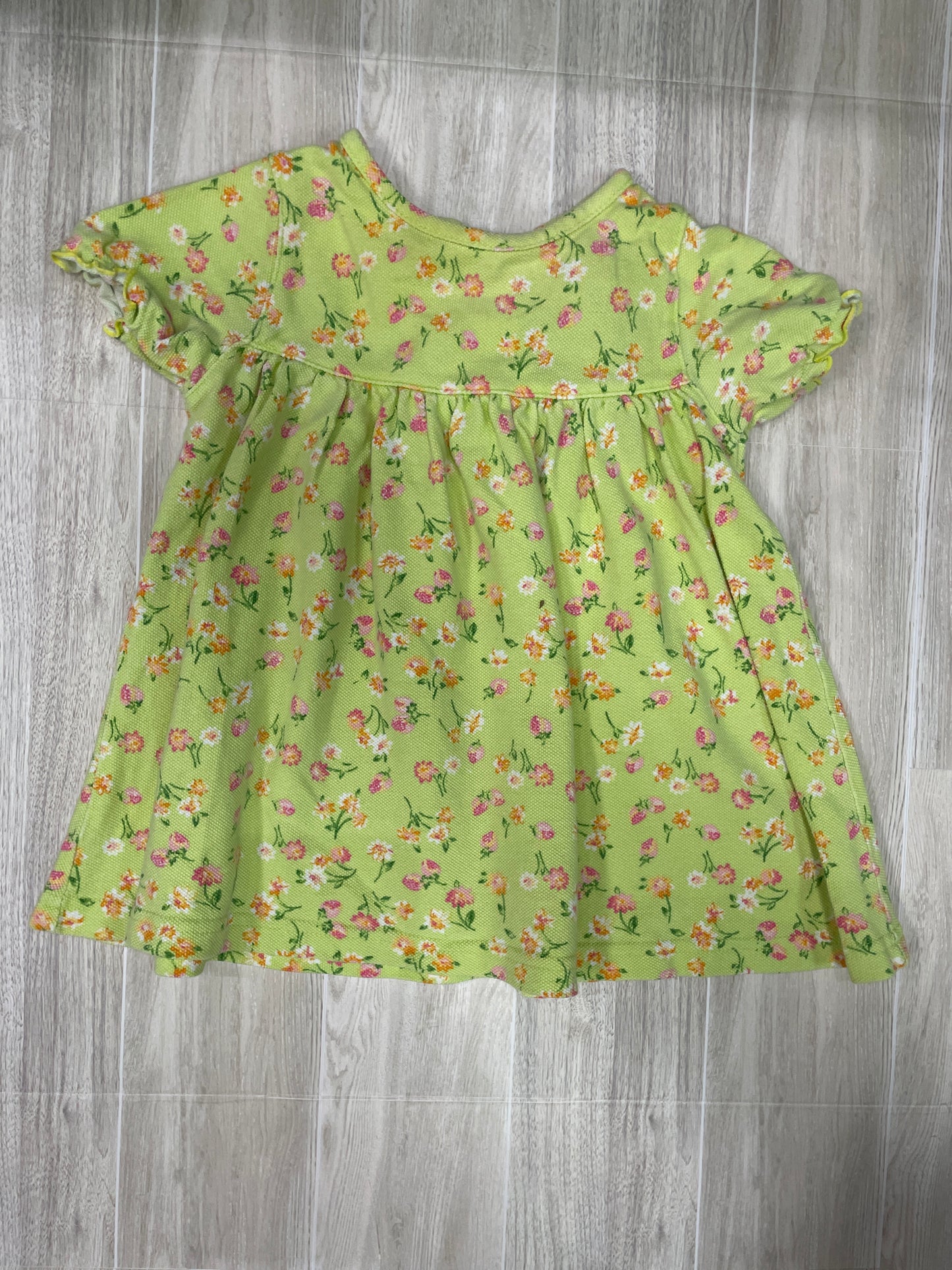 6-12m Green Floral Dress