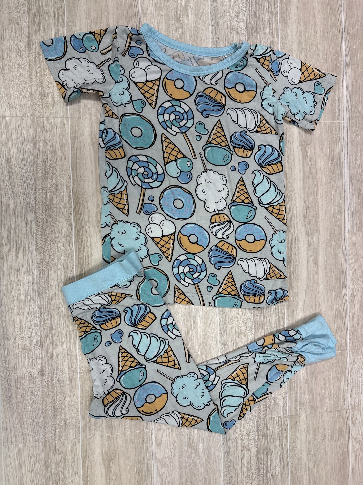 18-24m Little Sleepies Blue Sweet Treats 2 Piece Lounge Set