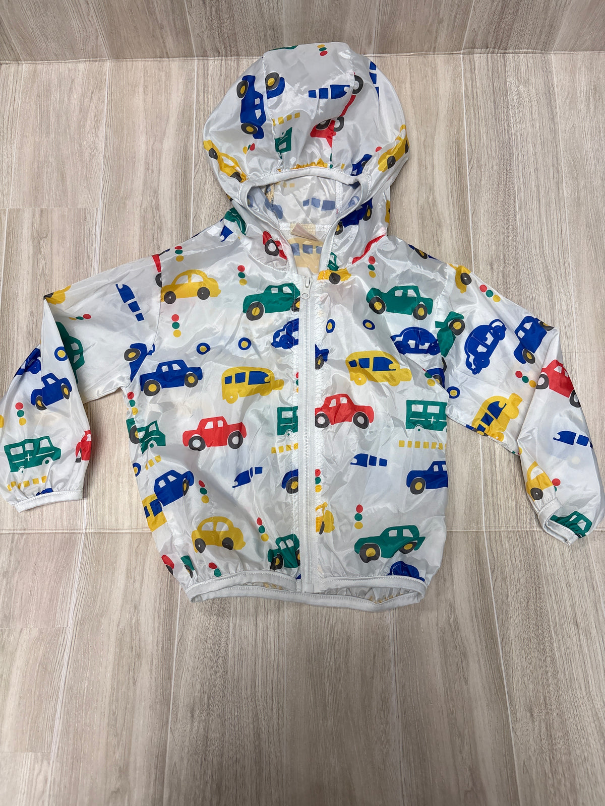 2T White Cars Windbreaker Jacket