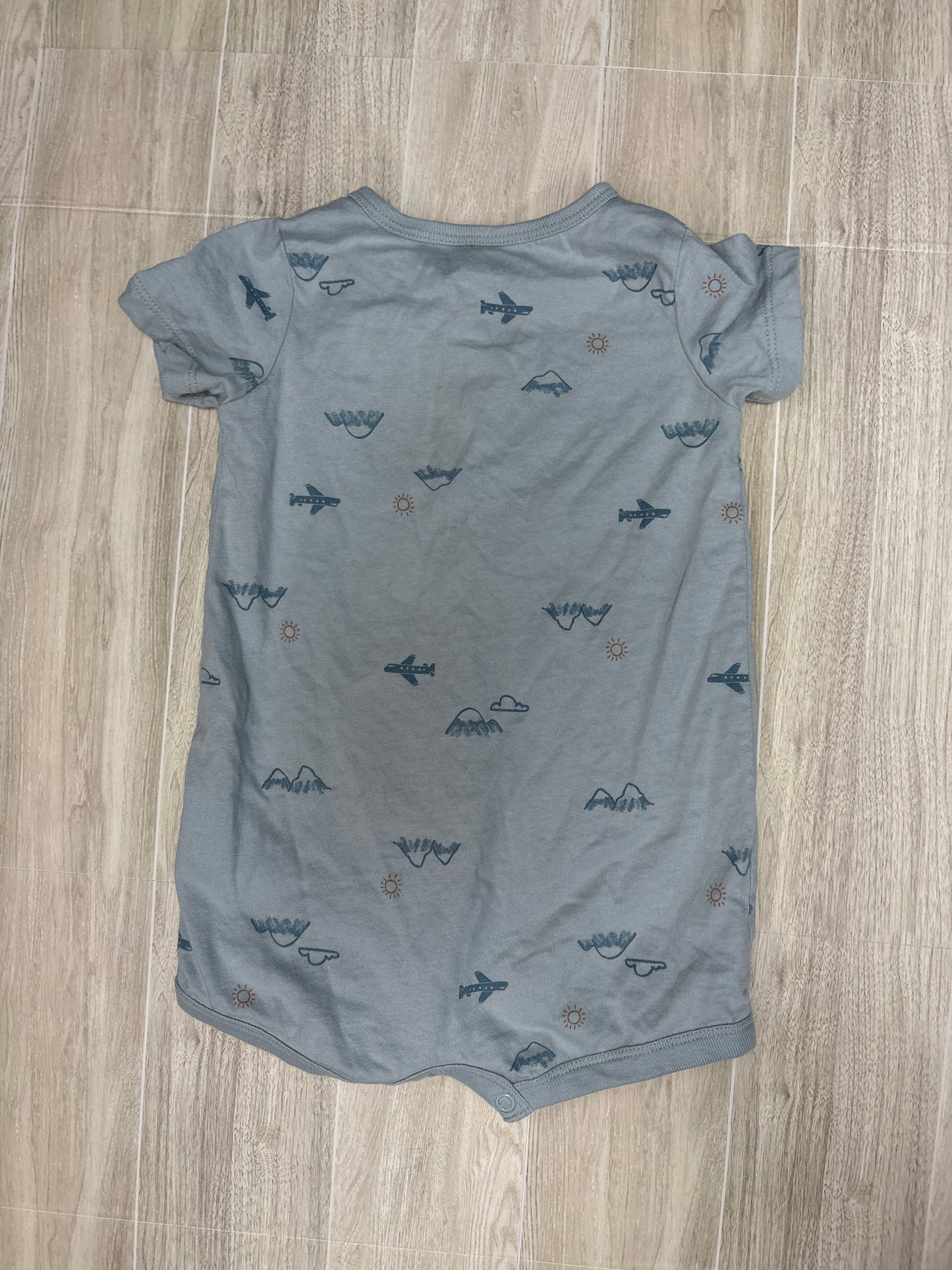9m Blue Airplane Shortie Romper