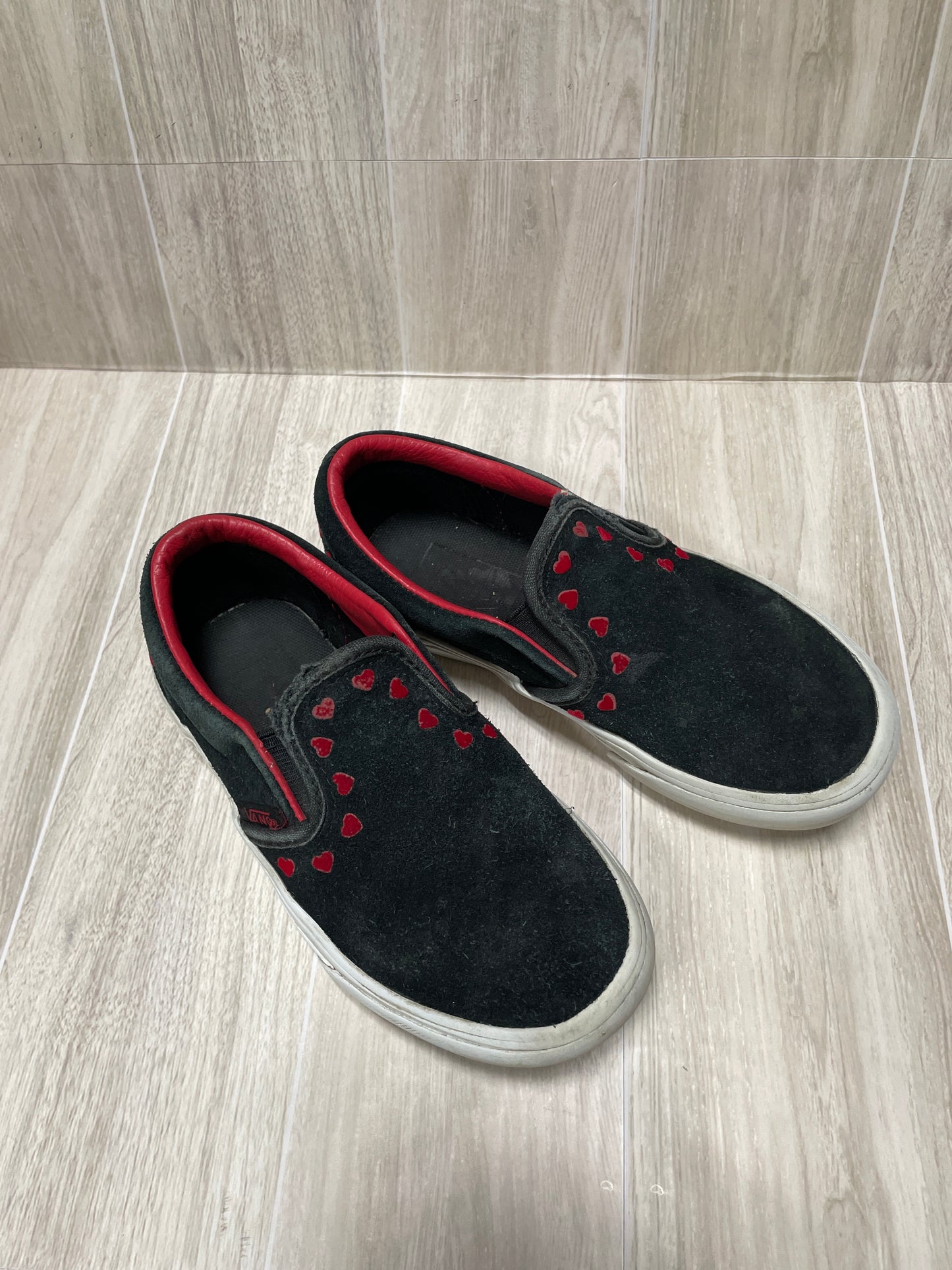 12c Black Heart Suede Slip On Vans - Blemish
