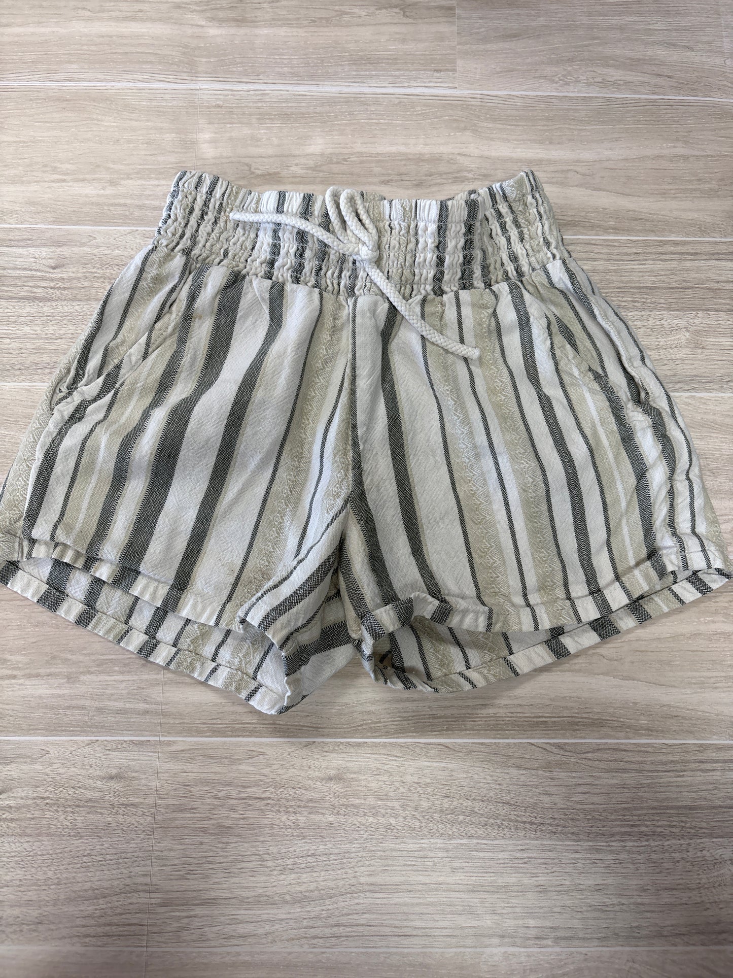 4T Green/Beige Striped Twill Short - BLEMISH