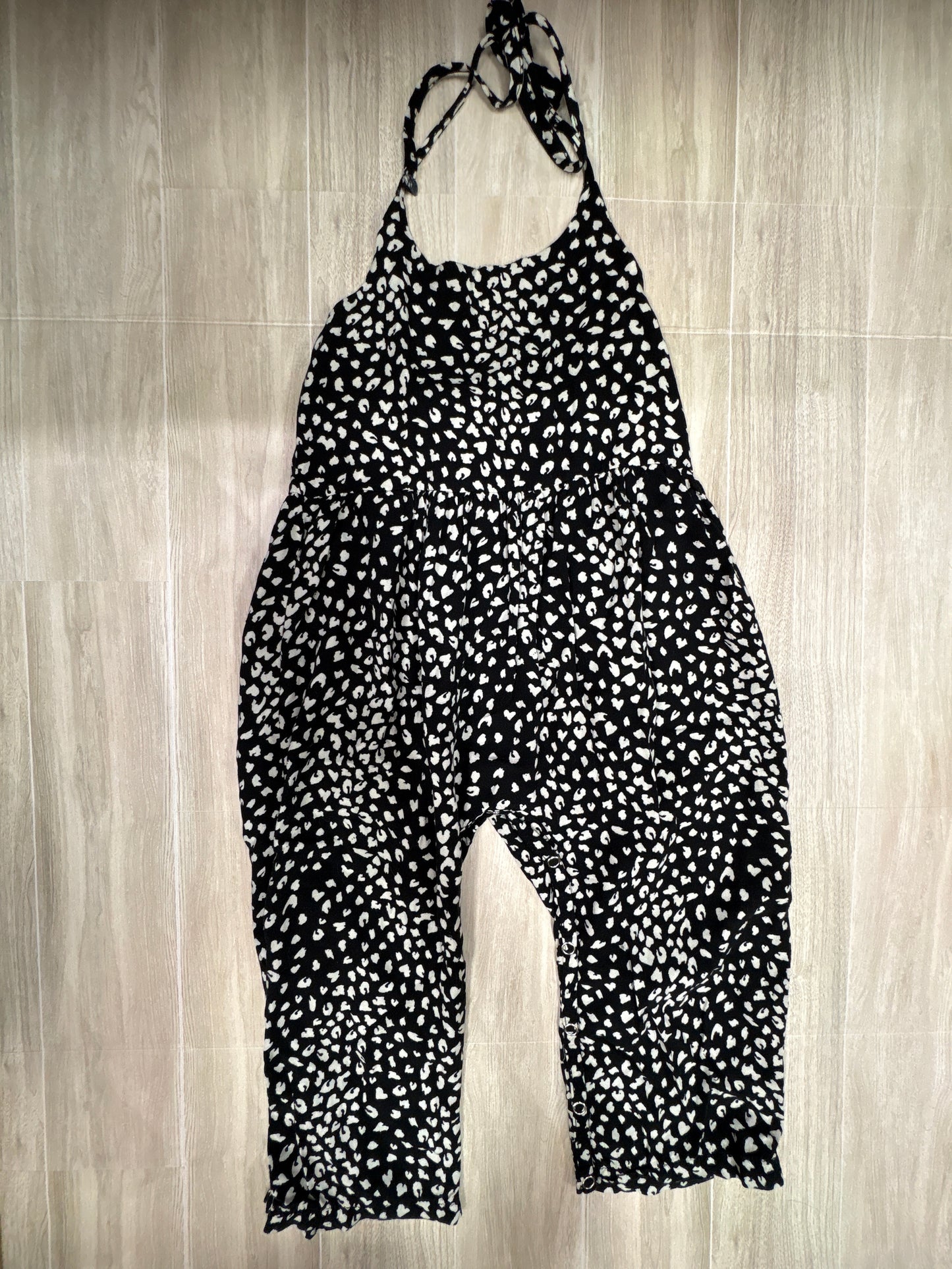4T Baileys Blossoms Black/White Leopard Halter Jumper