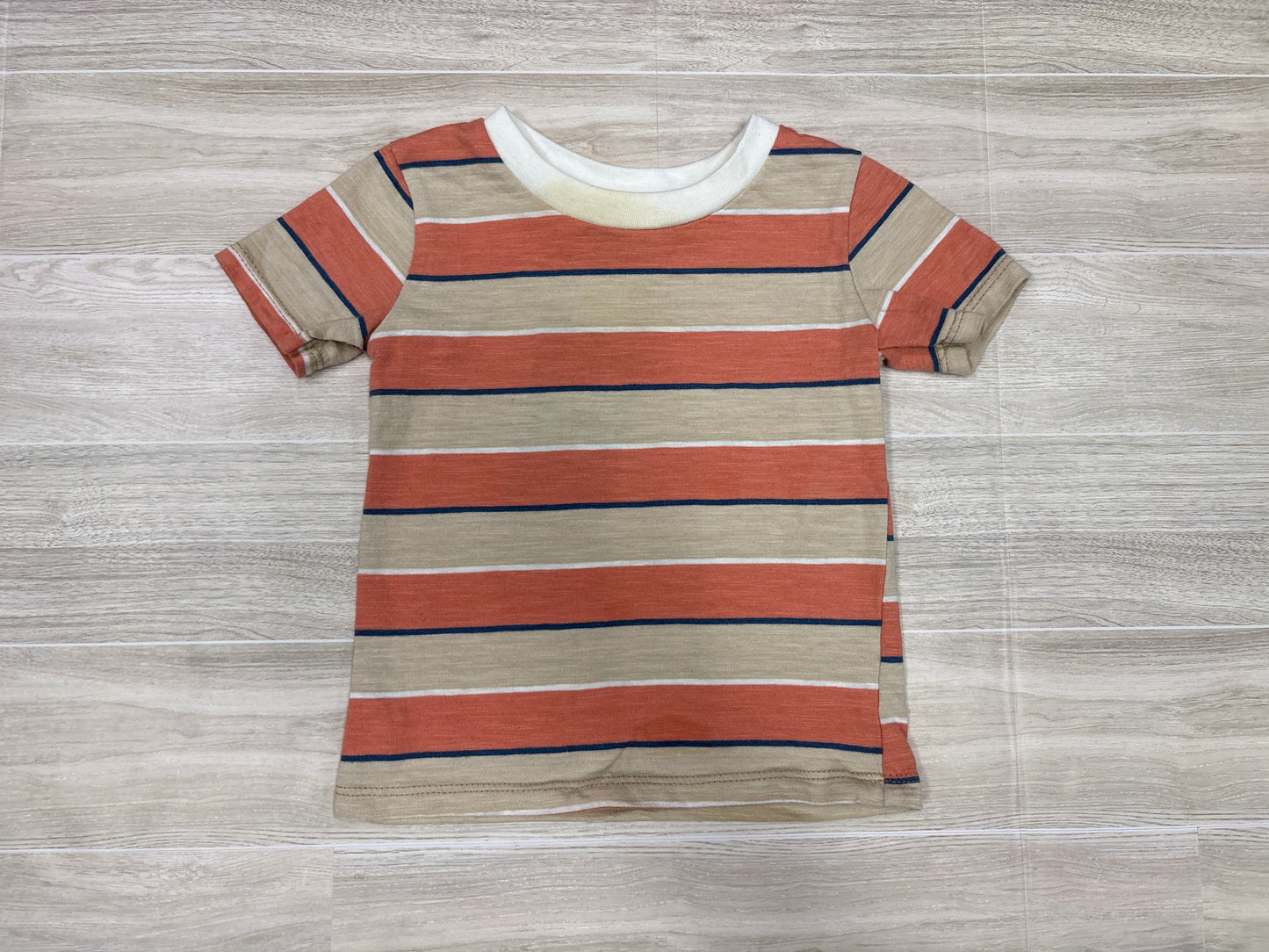 12m Orange/Tan/Navy Striped Tee