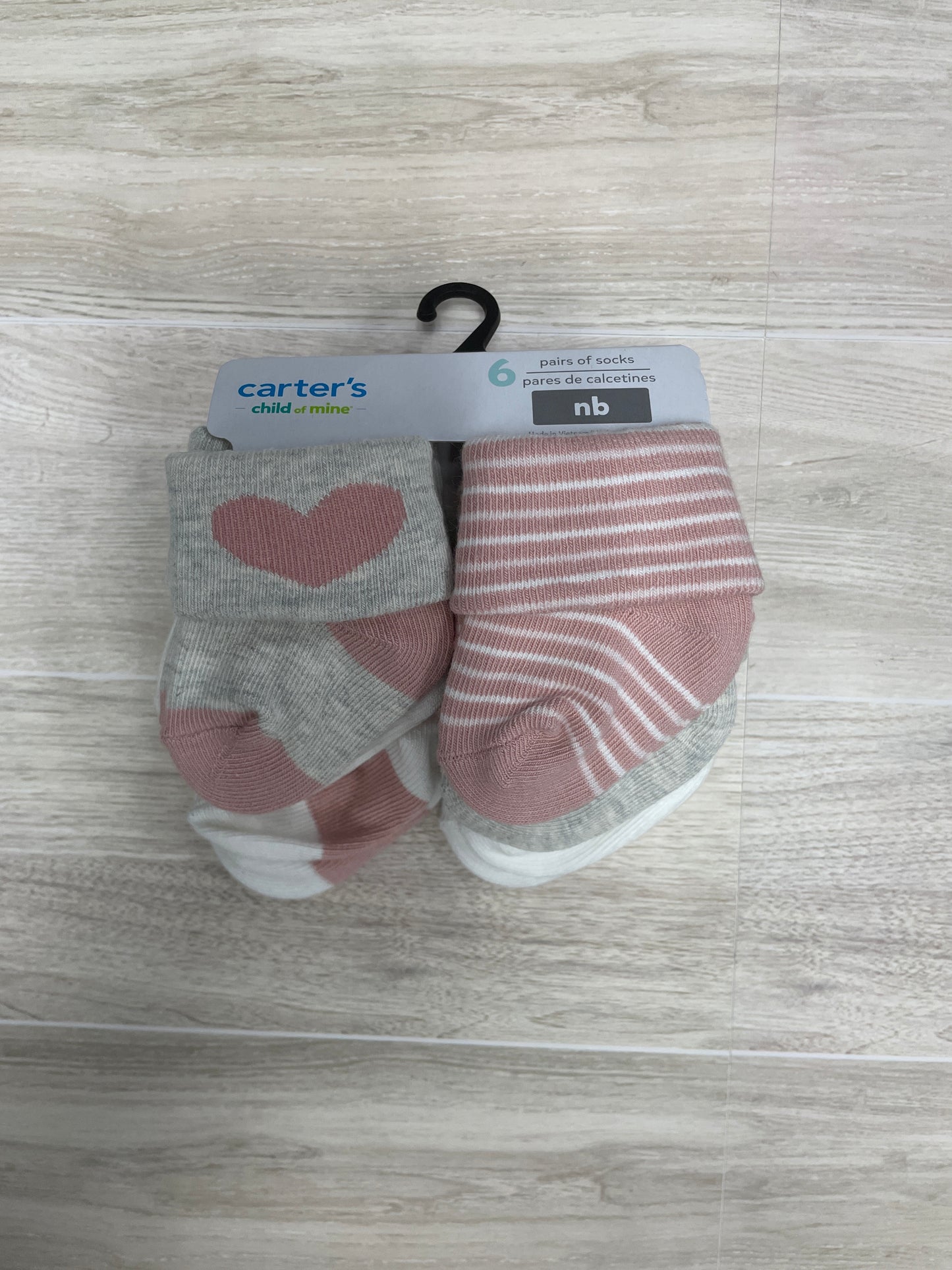 NWT Infant Socks 6 Pack Pinks/Greys